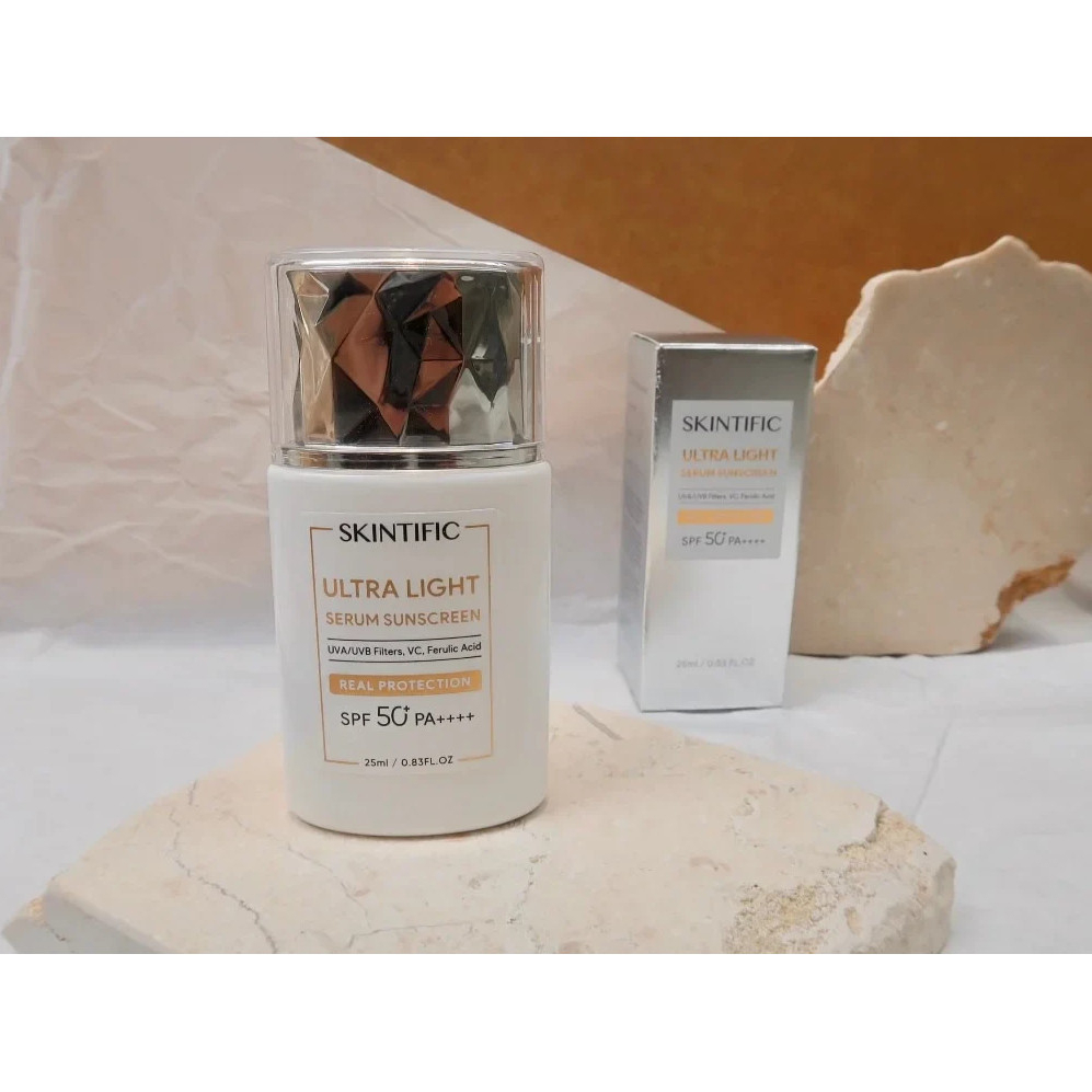 SKINTIFIC Ultra Light Serum Sunscreen SPF50+ PA++++ 25ml | Lightweight Daily Facial Sunscreen | Broad Spectrum UVA UVB Protection | Hydrating Serum Texture | Non-Greasy for All Skin Types - View 2 of 3