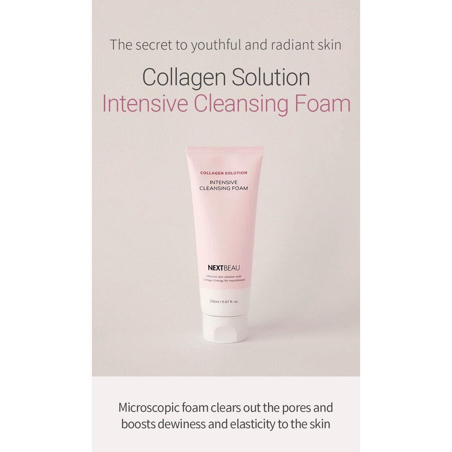 NEXTBEAU Collagen Solution Intensive Cleansing Foam 150ml | Korean Moisture Base Face Wash | Deep Cleansing Facial Cleanser | Hydrating Collagen Foam | Gentle Daily Cleanser for All Skin Types - View 3 of 3