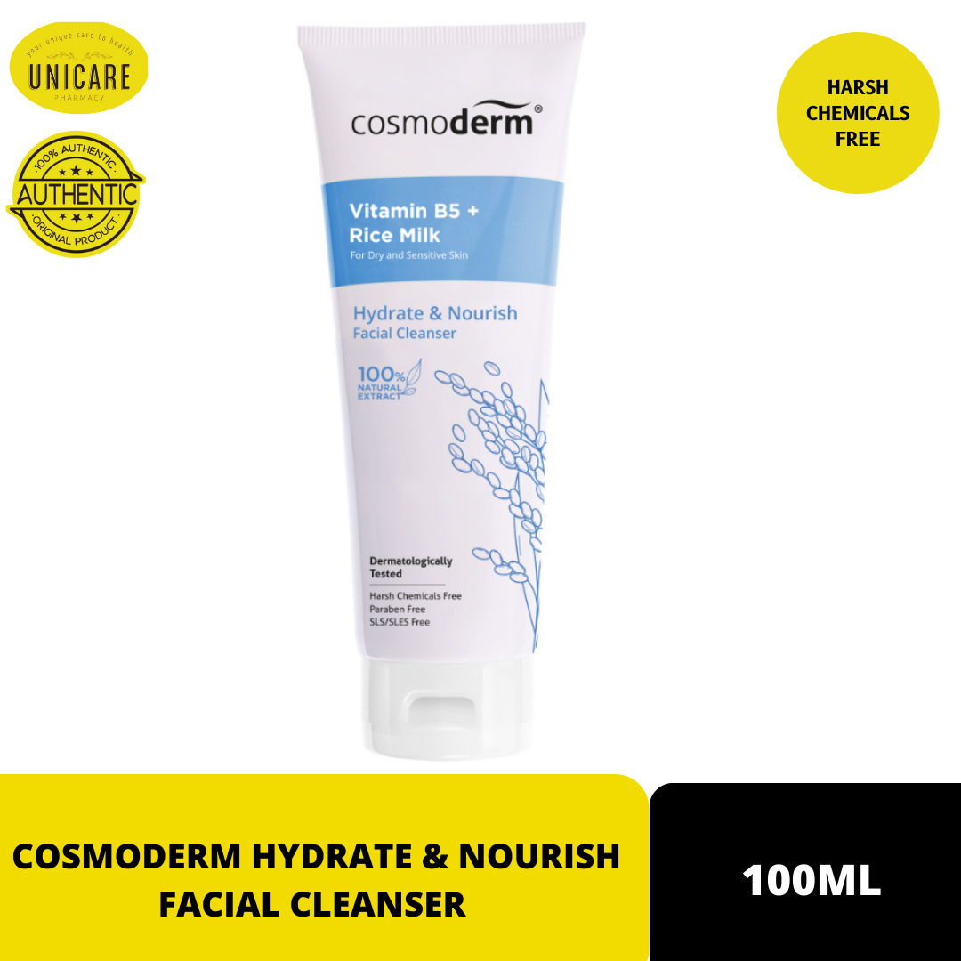 COSMODERM Hydrate & Nourish Cleanser 100ml Moisturizing Facial Cleanser Gentle Face Wash with Hydrating Formula for Dry, Sensitive & Normal Skin Daily Deep Cleansing - View 2 of 3