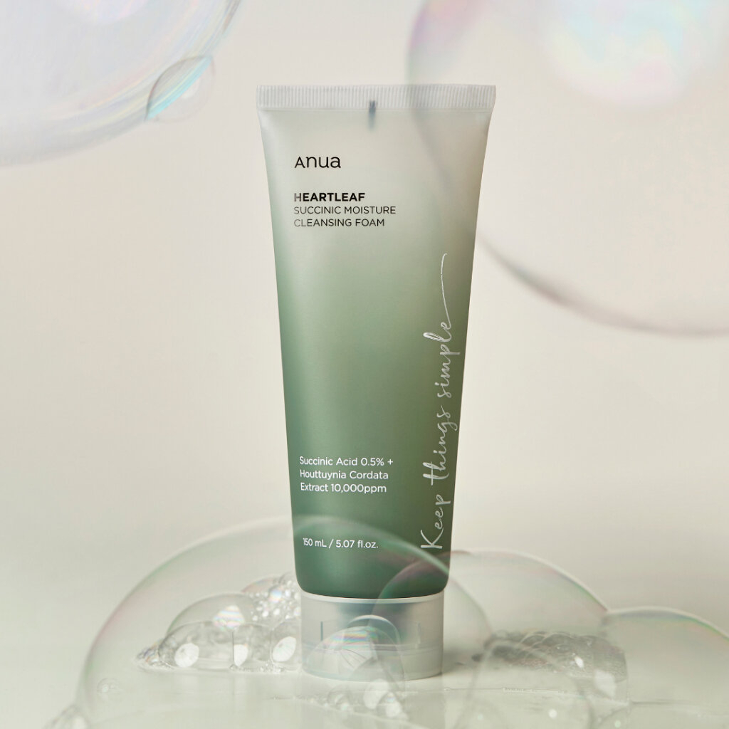 ANUA Heartleaf Succinic Moisture Cleansing Foam 150ml Hydrating Face Wash with Heartleaf Extract & Quercetinol Pore Deep Cleansing Foam for Oily, Combination & Sensitive Skin Daily Care - View 3 of 4
