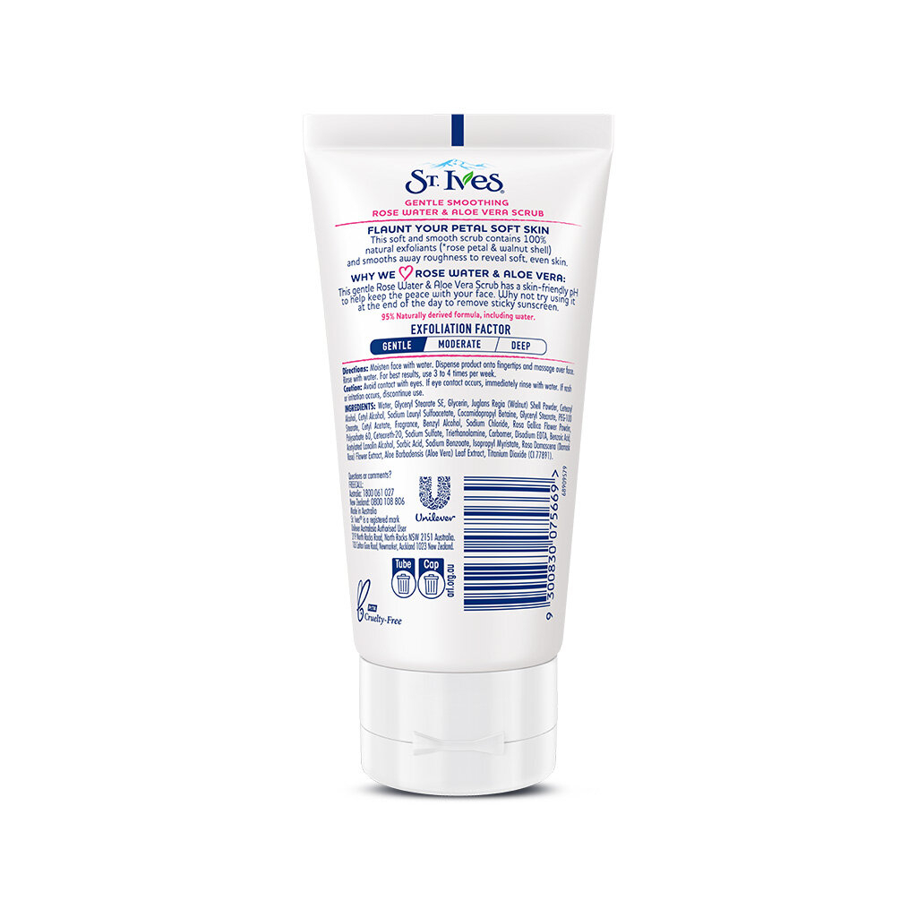 St. Ives Rose Water & Aloe Vera Facial Cleanser Face Scrub 50g Gentle Exfoliating Face Wash Removes Impurities Refreshes Skin Helps Smooth Texture Hydrating Daily Skincare for Fresh Complexion - View 3 of 4