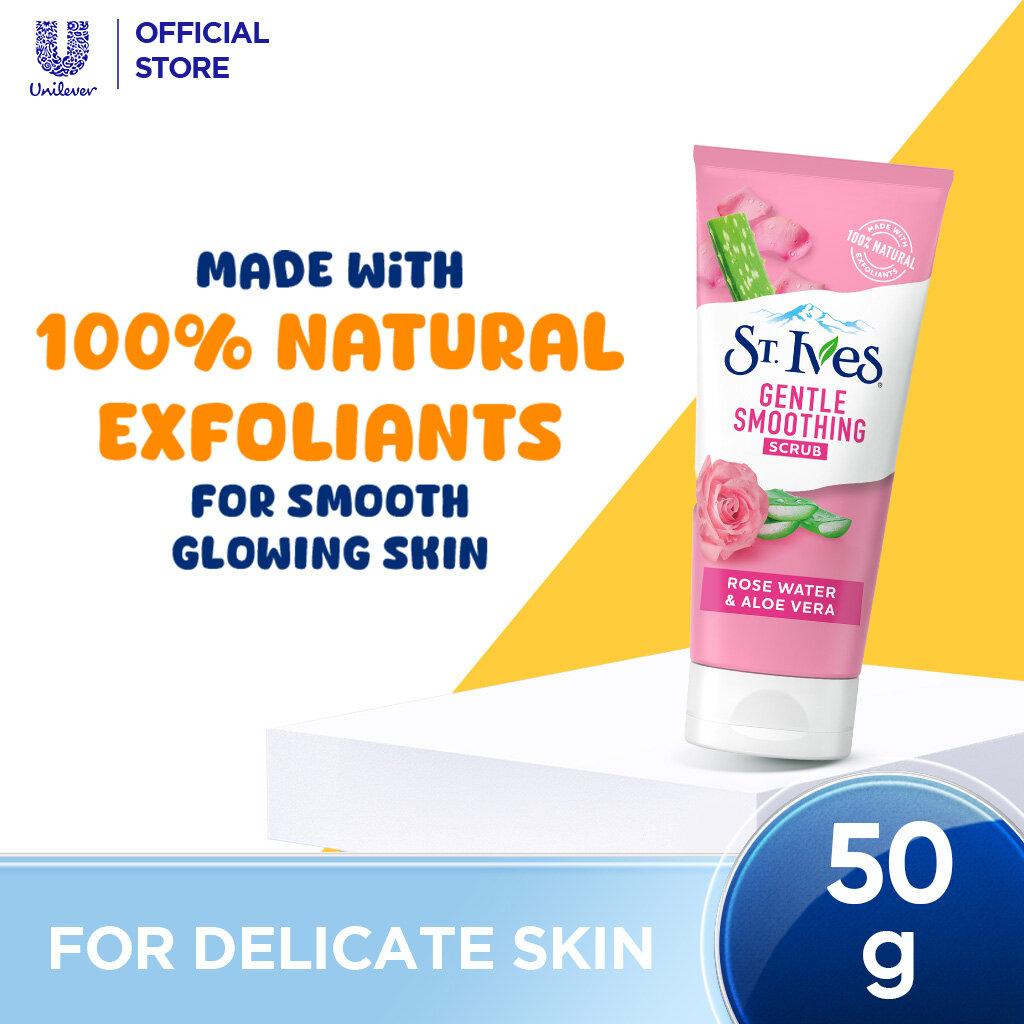 St. Ives Rose Water & Aloe Vera Facial Cleanser Face Scrub 50g Gentle Exfoliating Face Wash Removes Impurities Refreshes Skin Helps Smooth Texture Hydrating Daily Skincare for Fresh Complexion - View 4 of 4