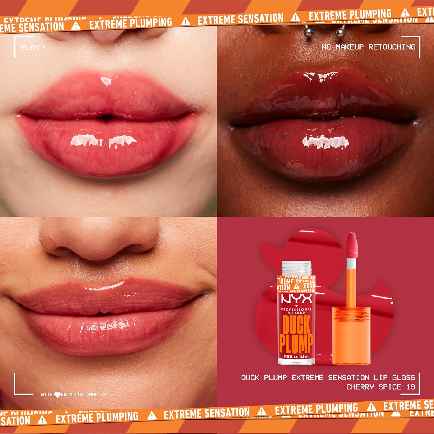 NYX PROFESSIONAL MAKEUP DUCK PLUMP LIP PLUMPING LACQUER, HIGH PIGMENT, HIGH SHINE, HIGH SPARKLE LIP GLOSS - CHERRY SPICE - View 5 of 6