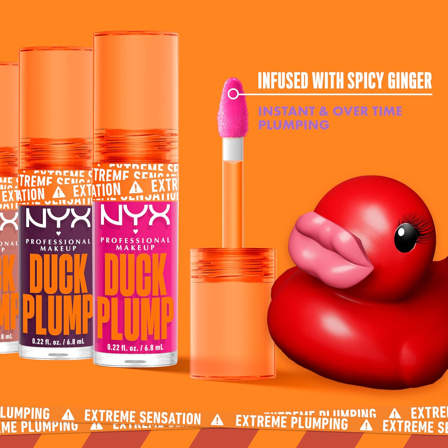 NYX PROFESSIONAL MAKEUP DUCK PLUMP LIP PLUMPING LACQUER, HIGH PIGMENT, HIGH SHINE, HIGH SPARKLE LIP GLOSS - CLEARLY SPICY - View 3 of 6