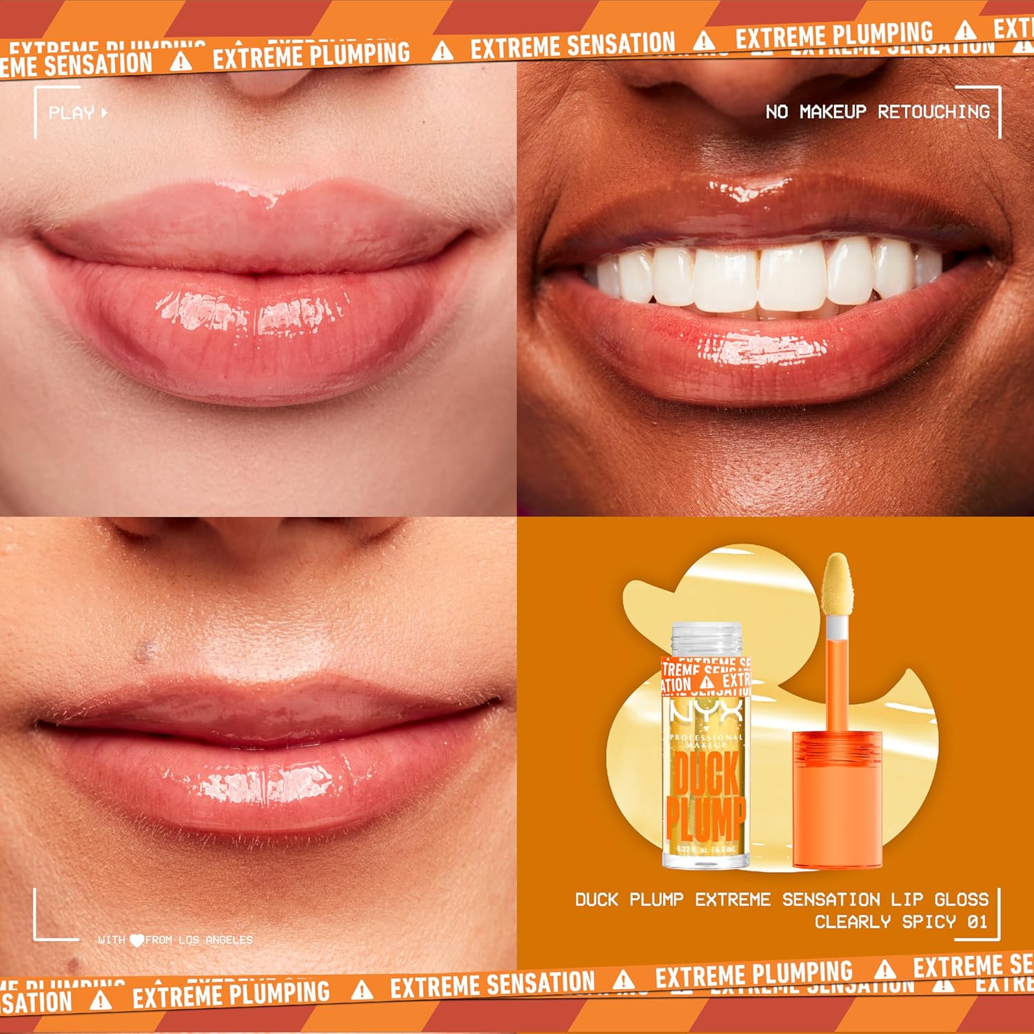 NYX PROFESSIONAL MAKEUP DUCK PLUMP LIP PLUMPING LACQUER, HIGH PIGMENT, HIGH SHINE, HIGH SPARKLE LIP GLOSS - CLEARLY SPICY - View 5 of 6