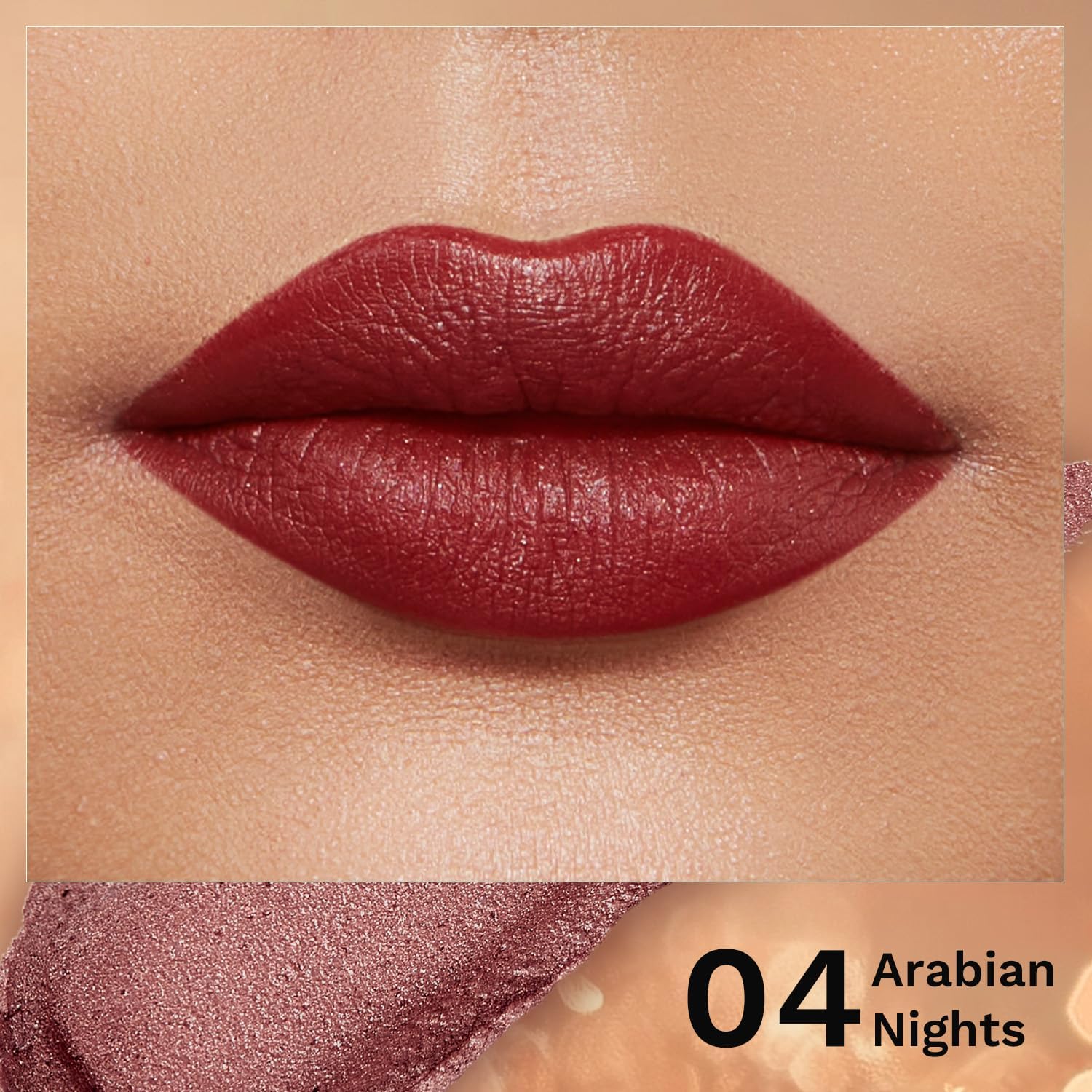 Pilgrim Glitter Lipstick For Women 4.2gm | Dubai Luxe Lifestyle - Arabian Nites Shade | Lipstick Infused with Vitamin E & Olive Oil | Glitter Formula With Matte Finish | Non Drying | All Skin Types - View 8 of 8