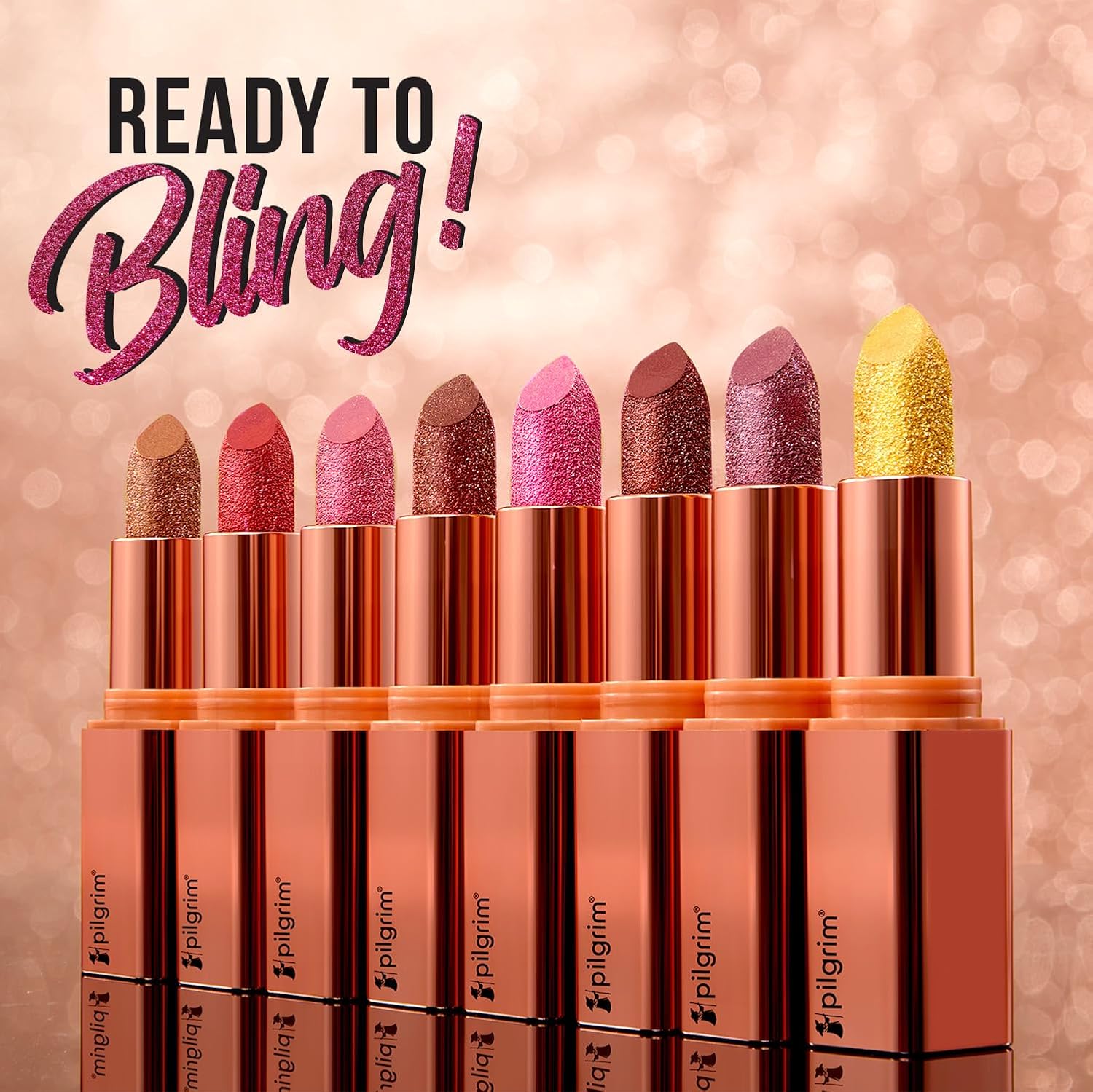 Pilgrim Glitter Lipstick For Women Dubai Luxe Lifestyle - Shade Lipstick Infused with Vitamin E & Olive Oil Glitter Formula With Matte Finish Non Drying All Skin Types 4.2 g (Pack of 1) Chic Haseena - View 4 of 8