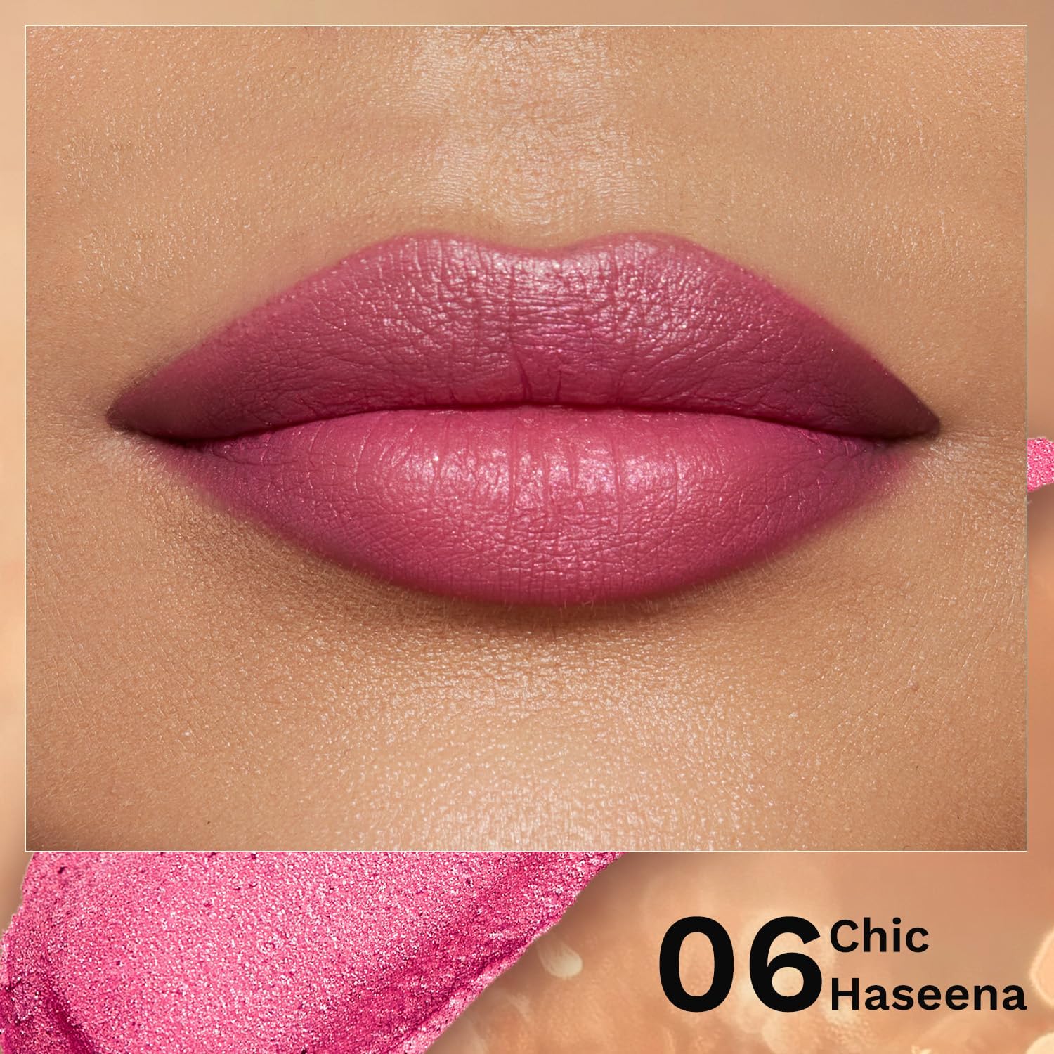 Pilgrim Glitter Lipstick For Women Dubai Luxe Lifestyle - Shade Lipstick Infused with Vitamin E & Olive Oil Glitter Formula With Matte Finish Non Drying All Skin Types 4.2 g (Pack of 1) Chic Haseena - View 8 of 8