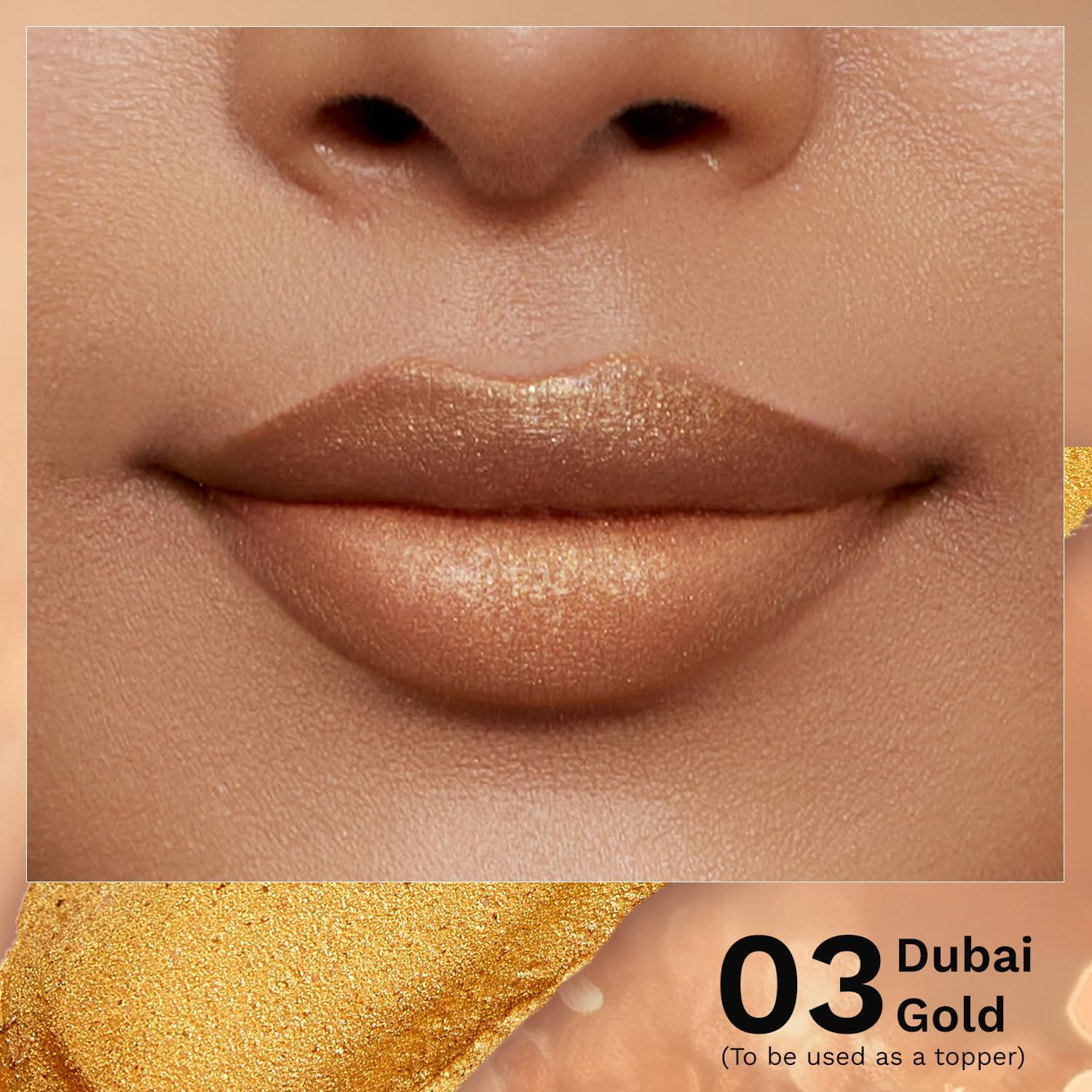 Pilgrim Glitter Lipstick For Women 4.2gm | Dubai Luxe Lifestyle - Dubai Gold Shade | Lipstick Infused with Vitamin E & Olive Oil | Glitter Formula With Matte Finish | Non Drying | All Skin Types - View 7 of 7