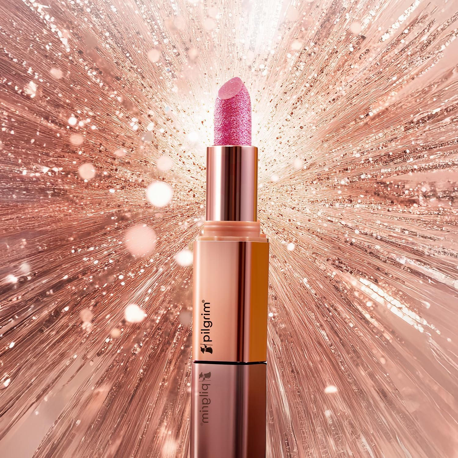 Pilgrim Glitter Lipstick for Women 4.2gm Dubai Luxe Lifestyle - My Habibi Shade Lipstick Infused with Vitamin E & Olive Oil Glitter Formula with Matte Finish Non Drying All Skin Types - View 5 of 8