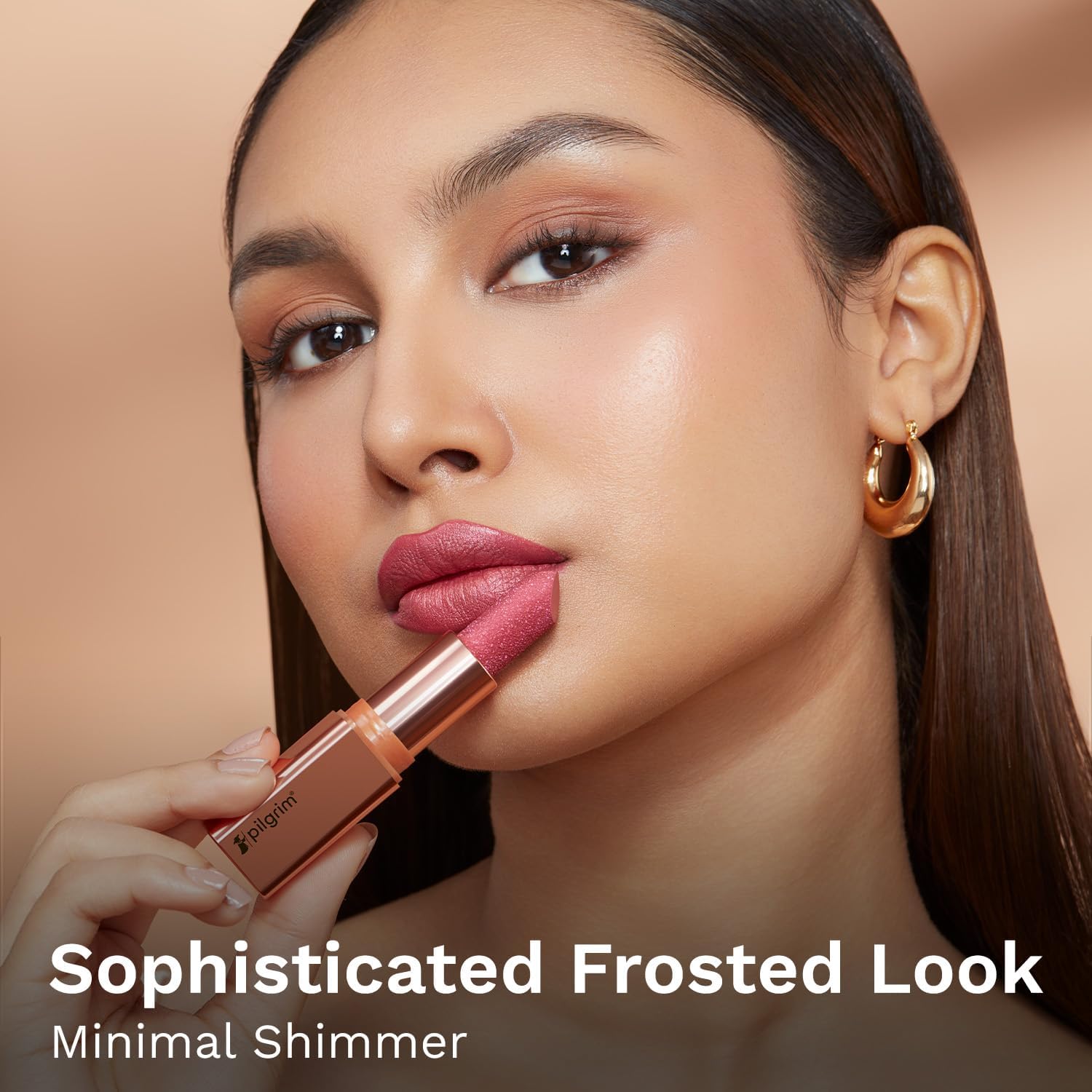Pilgrim Glitter Lipstick for Women 4.2gm Dubai Luxe Lifestyle - My Habibi Shade Lipstick Infused with Vitamin E & Olive Oil Glitter Formula with Matte Finish Non Drying All Skin Types - View 6 of 8
