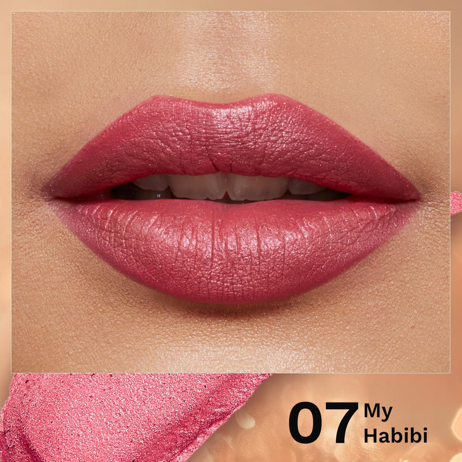 Pilgrim Glitter Lipstick for Women 4.2gm Dubai Luxe Lifestyle - My Habibi Shade Lipstick Infused with Vitamin E & Olive Oil Glitter Formula with Matte Finish Non Drying All Skin Types - View 8 of 8