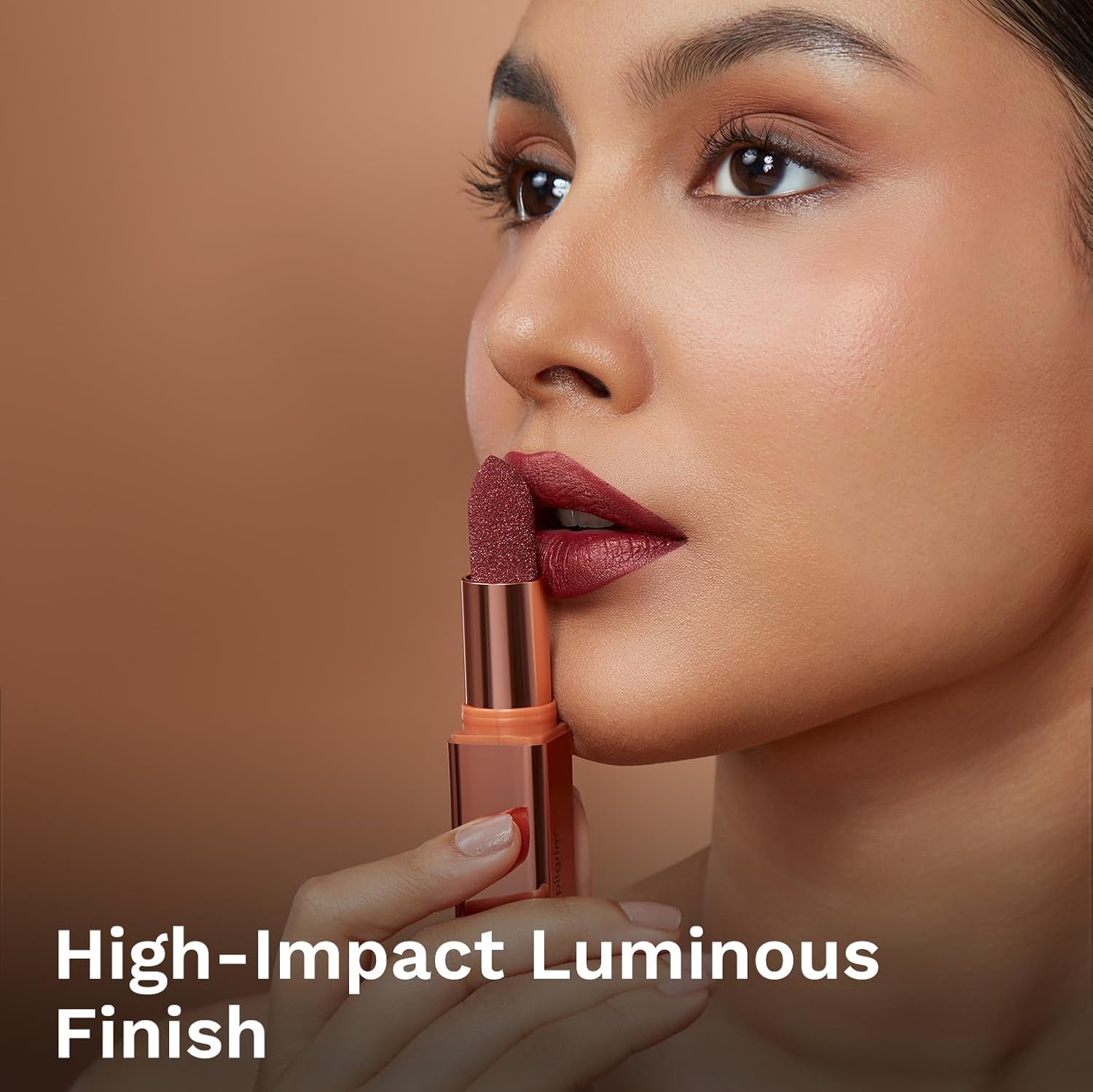 Pilgrim Glitter Lipstick For Women 4.2gm | Dubai Luxe Lifestyle - Royal Noor Shade | Lipstick Infused with Vitamin E & Olive Oil | Glitter Formula With Matte Finish | Non Drying | All Skin Types - View 7 of 8