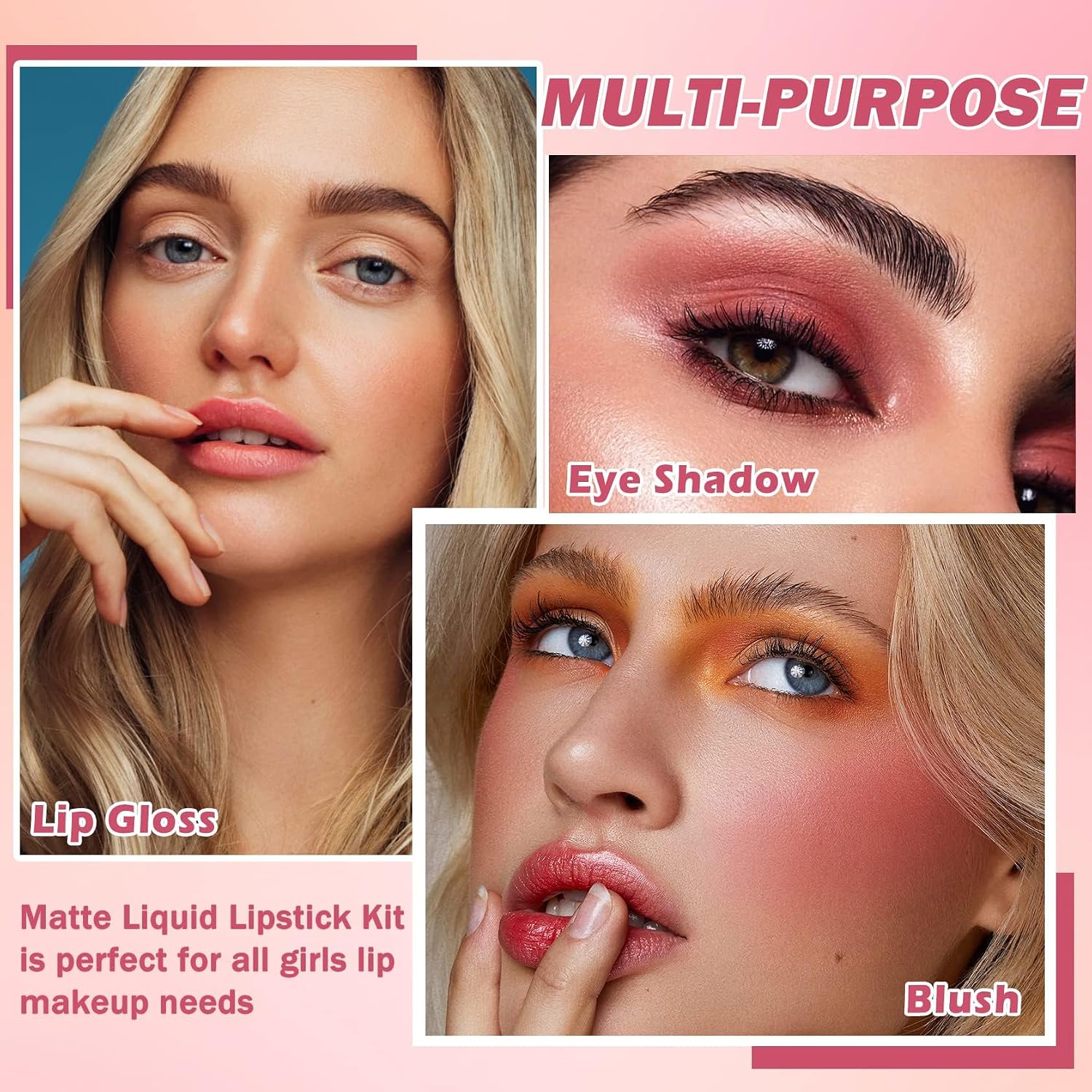 3 Colors Matte Lipstick Nude Lipstick Liquid Lipstick Set Velvet Lip Stick Lip Stain Long Lasting Waterproof Non-stick Cup Nude Lip Gloss Makeup Gift Kit for Women Girls - View 3 of 6