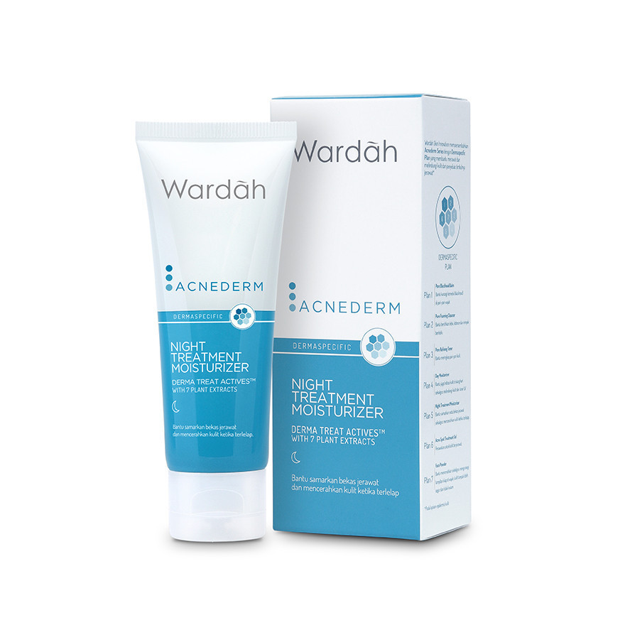 WARDAH Acnederm NIGHT TREATMEN CREAM 40ML - Soothes Acne Within Days Clean Acne-Free Skin(from malaysia) - View 2 of 2