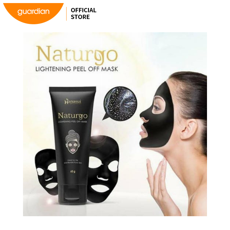 Hanasui Naturgo Lightening Peel Off Mask Black, Deep Cleansing Facial Mask, Removes Dirt and Excess Oil, Helps Brighten Skin, Smooth Texture, 60g Tube - View 2 of 3
