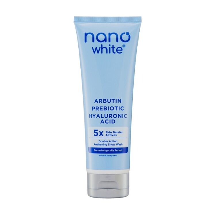 Nano White Double Action Awakening Snow Wash, Brightening Facial Cleanser with Dual Action Formula, Removes Dirt and Excess Oil, Refreshes Skin, Daily Face Care, 100ml Tube - View 2 of 3
