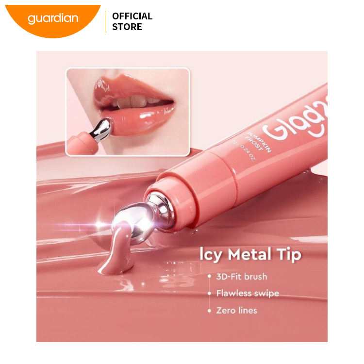Glad2Glow Brightening Lip Serum Pumpkin Frost, Hydrating Nourishing Lip Treatment with Moisturizing Formula, Helps Smooth Dry Lips, Enhances Natural Shine, Lightweight Daily Lip Care, 7g - View 4 of 5
