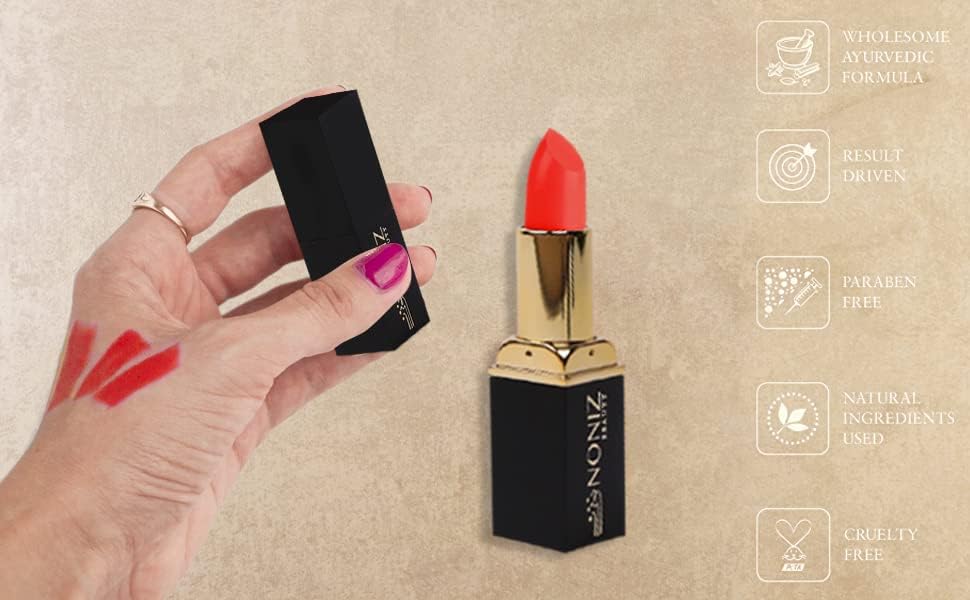 Solid Lipstick Matte Finish - Ultra Creamy Texture 9 Solid Colors Lipstick - Non-Cakey Velvety Lip Makeup (Make it Red) - View 2 of 4