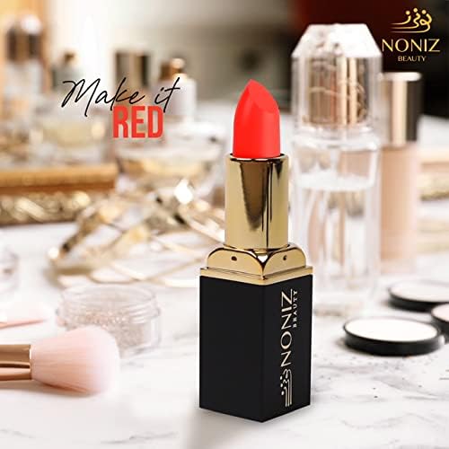 Solid Lipstick Matte Finish - Ultra Creamy Texture 9 Solid Colors Lipstick - Non-Cakey Velvety Lip Makeup (Make it Red) - View 3 of 4
