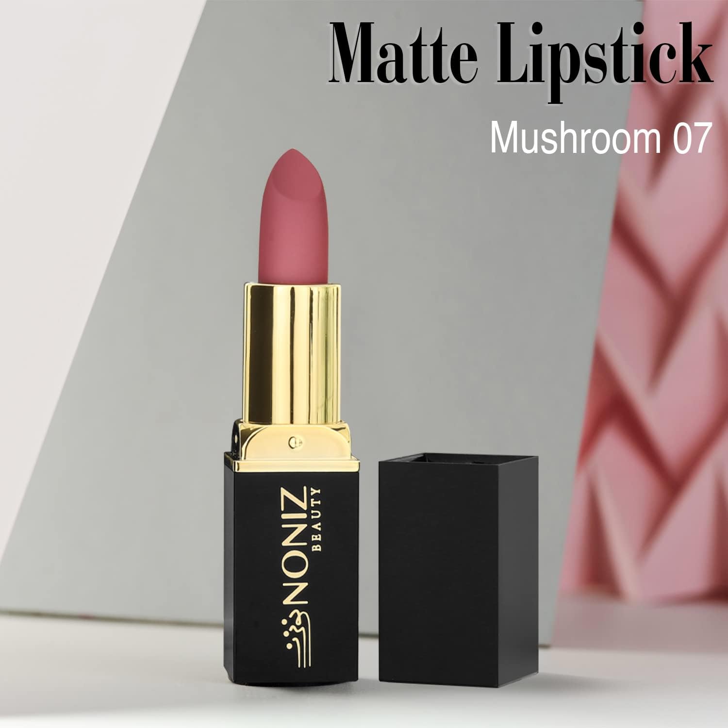 Solid Lipstick Matte Finish - Ultra Creamy Texture 9 Solid Colors Lipstick - Non-Cakey Velvety Lip Makeup (Mushroom 07) - View 4 of 5