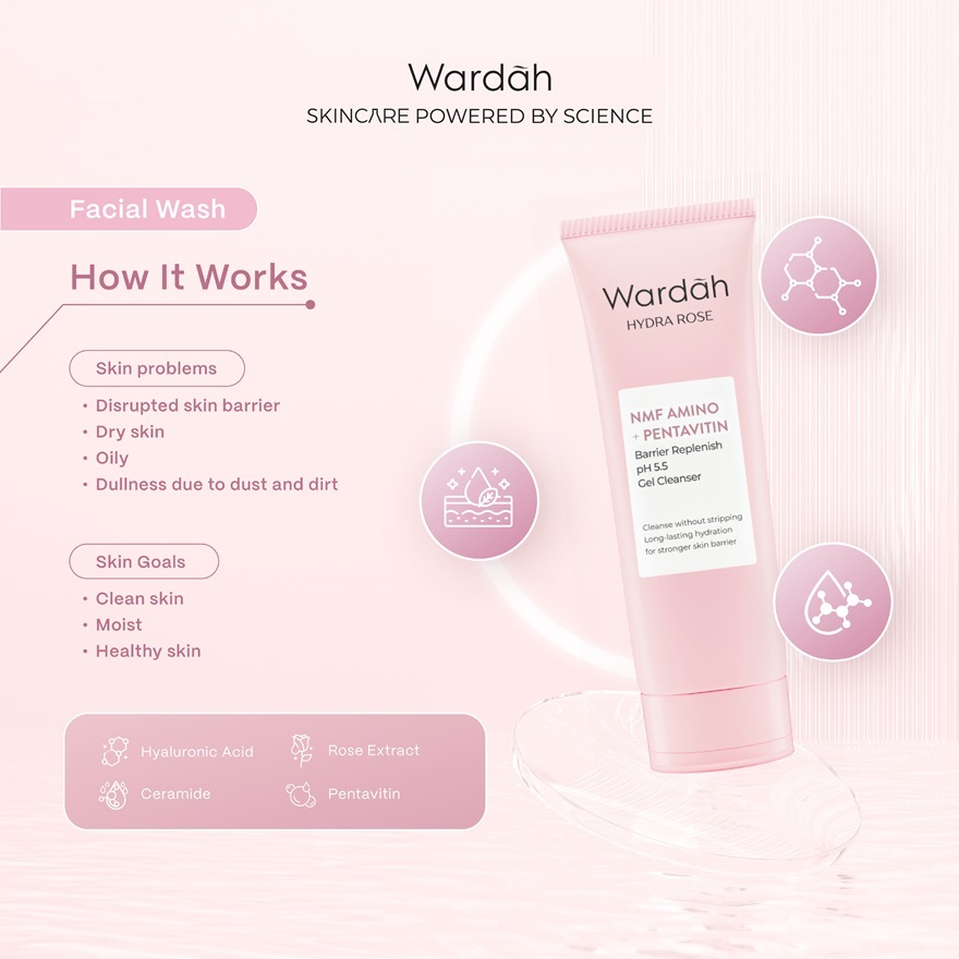WARDAH Hydra Rose Gel to Foam Cleanser 100 ml(FROM MALAYSIA) - View 2 of 2