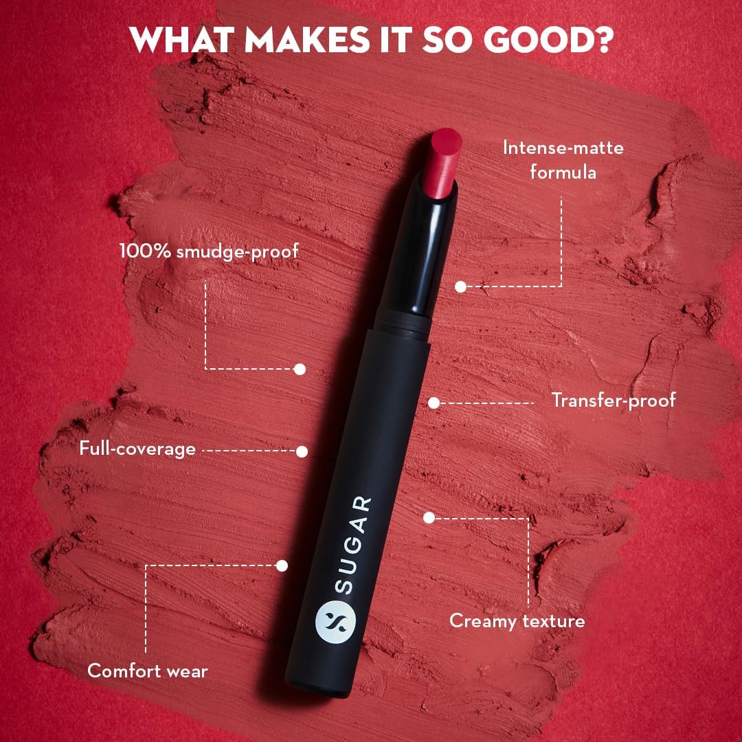 SUGAR Matte Attack Transferproof Lipstick - 02 Red Zeppelin - View 5 of 6
