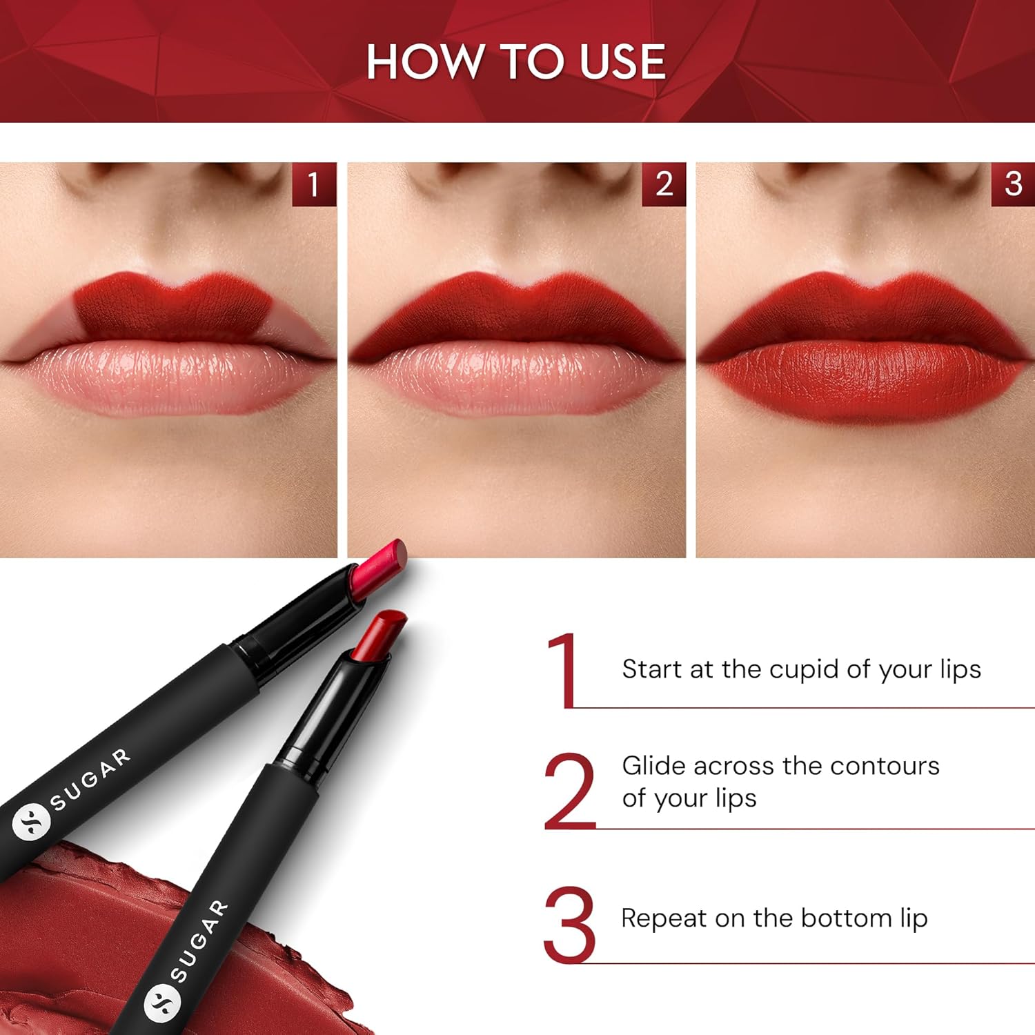 SUGAR Cosmetics Matt Attack Transferproof Lipstick 01 Boldplay (Cardinal Pink) Moisturizing, Long-lasting, Matte Finish - View 4 of 7