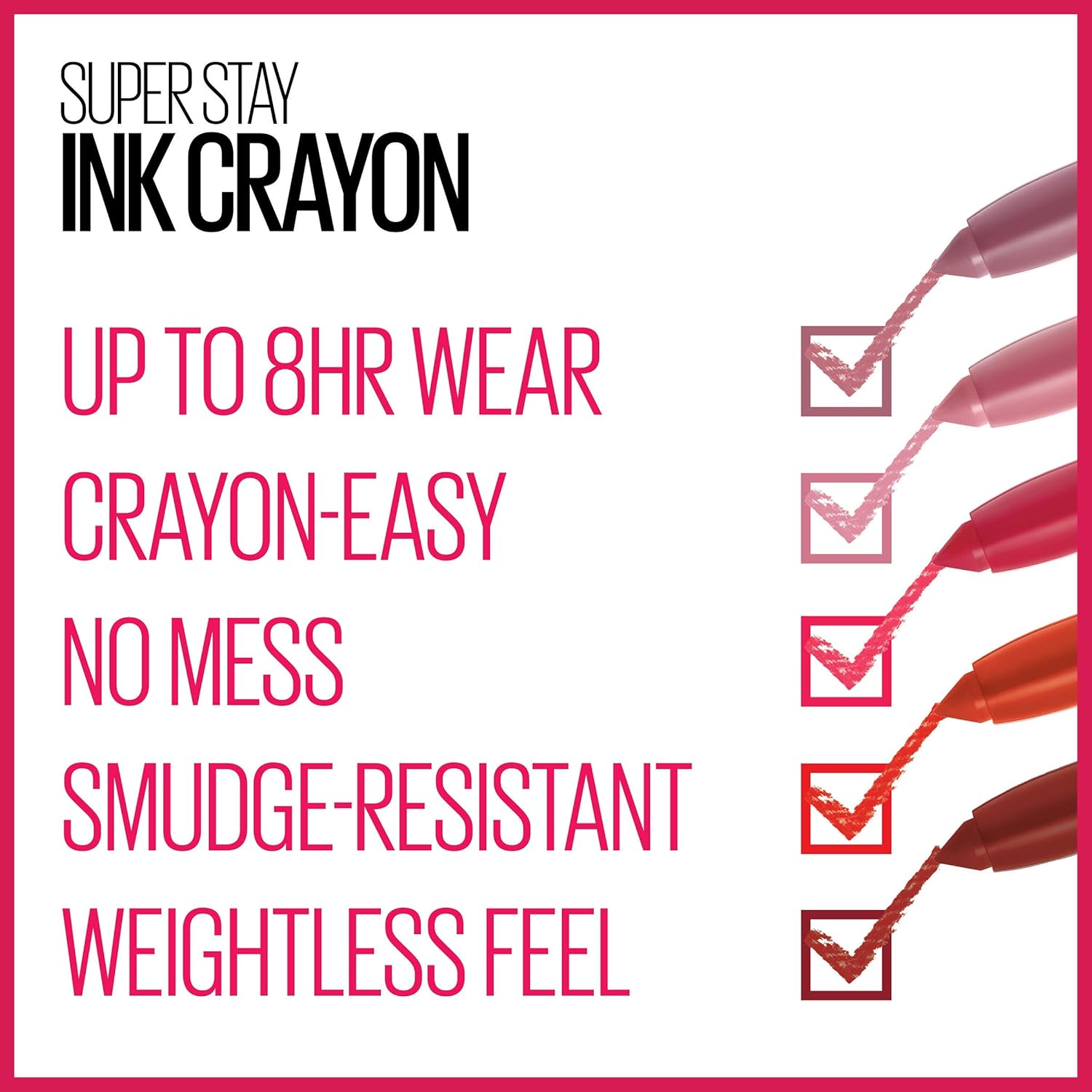 Maybelline New York (110 RISE TO THE TOP) - SuperStay Ink Crayon Matte Longwear Lipstick With Built-in Sharpener, Rise To The Top, 1.18ml - View 3 of 6