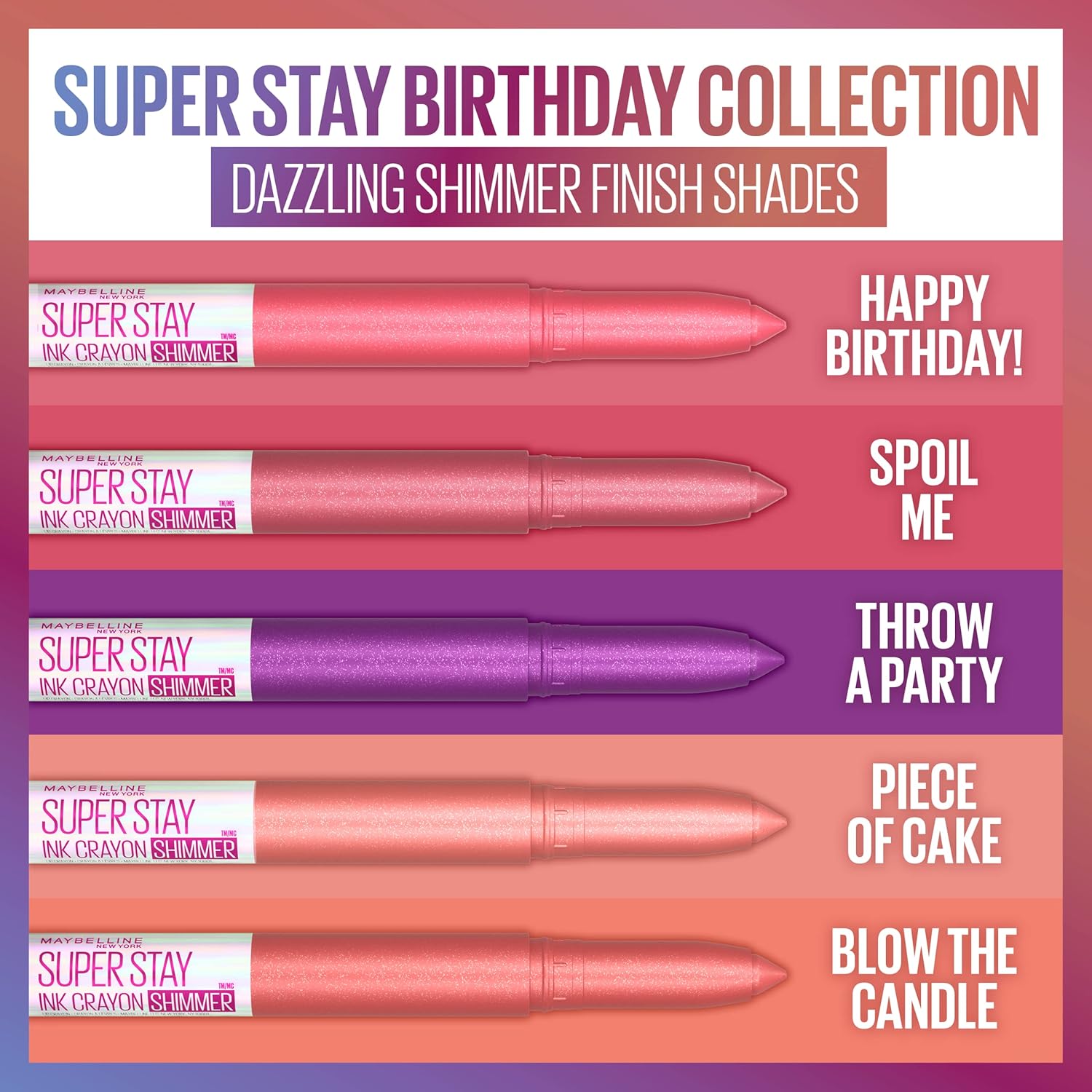 Maybelline Super Stay Ink Crayon Matte Longwear Lipstick Makeup, Long Lasting Matte Lipstick with Built-In Sharpener, Limited Edition Birthday Collection, Spoil Me, 0.04 Ounce (Pack of 1) - View 5 of 7