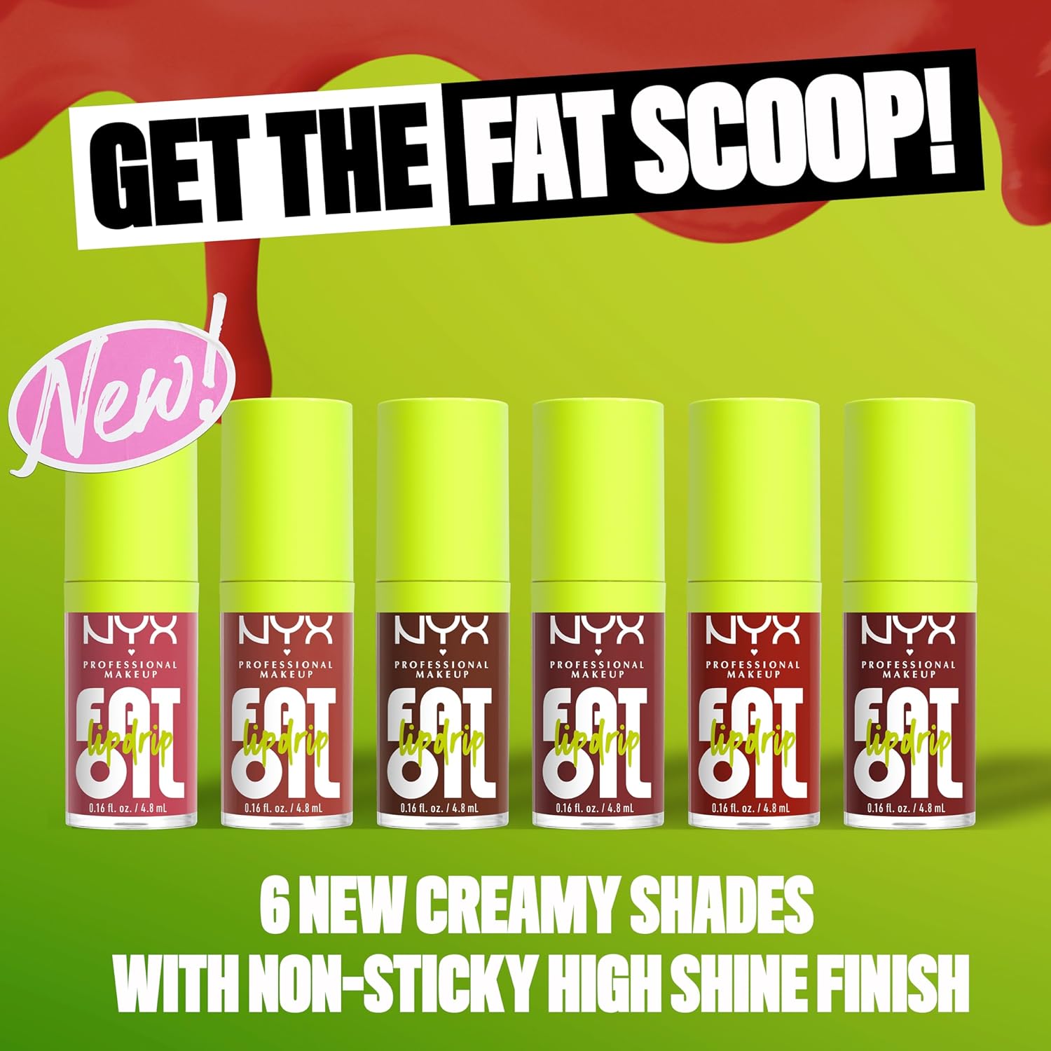NYX PROFESSIONAL MAKEUP Fat Oil Lip Drip, Moisturizing, Shiny, Vegan Tinted Lip Gloss, Non-Sticky Finish, 12H Hydration, Squalane, Raspberry and Cloudberry Oils - SPRINKLE SPRINKLE - View 4 of 6