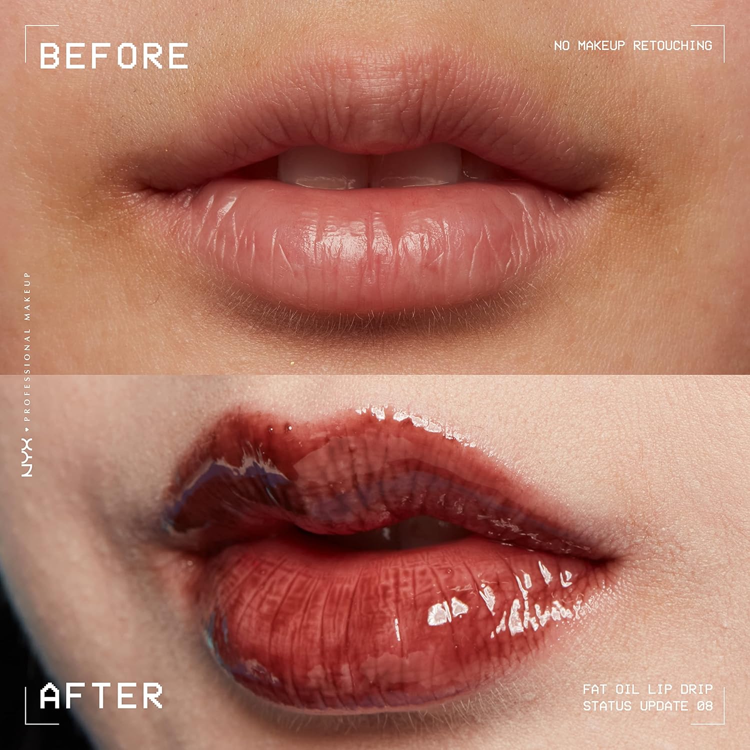 NYX PROFESSIONAL MAKEUP Fat Oil Lip Drip, Moisturizing, Shiny, Vegan Tinted Lip Gloss, Non-Sticky Finish, 12H Hydration, Squalane, Raspberry and Cloudberry Oils - STATUS UPDATE - View 4 of 9