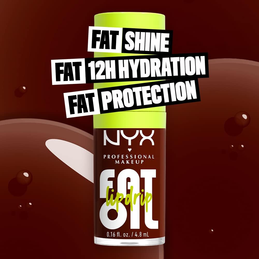 NYX PROFESSIONAL MAKEUP Fat Oil Lip Drip, Moisturizing, Shiny, Vegan Tinted Lip Gloss, Non-Sticky Finish, 12H Hydration, Squalane, Raspberry and Cloudberry Oils - STATUS UPDATE - View 9 of 9