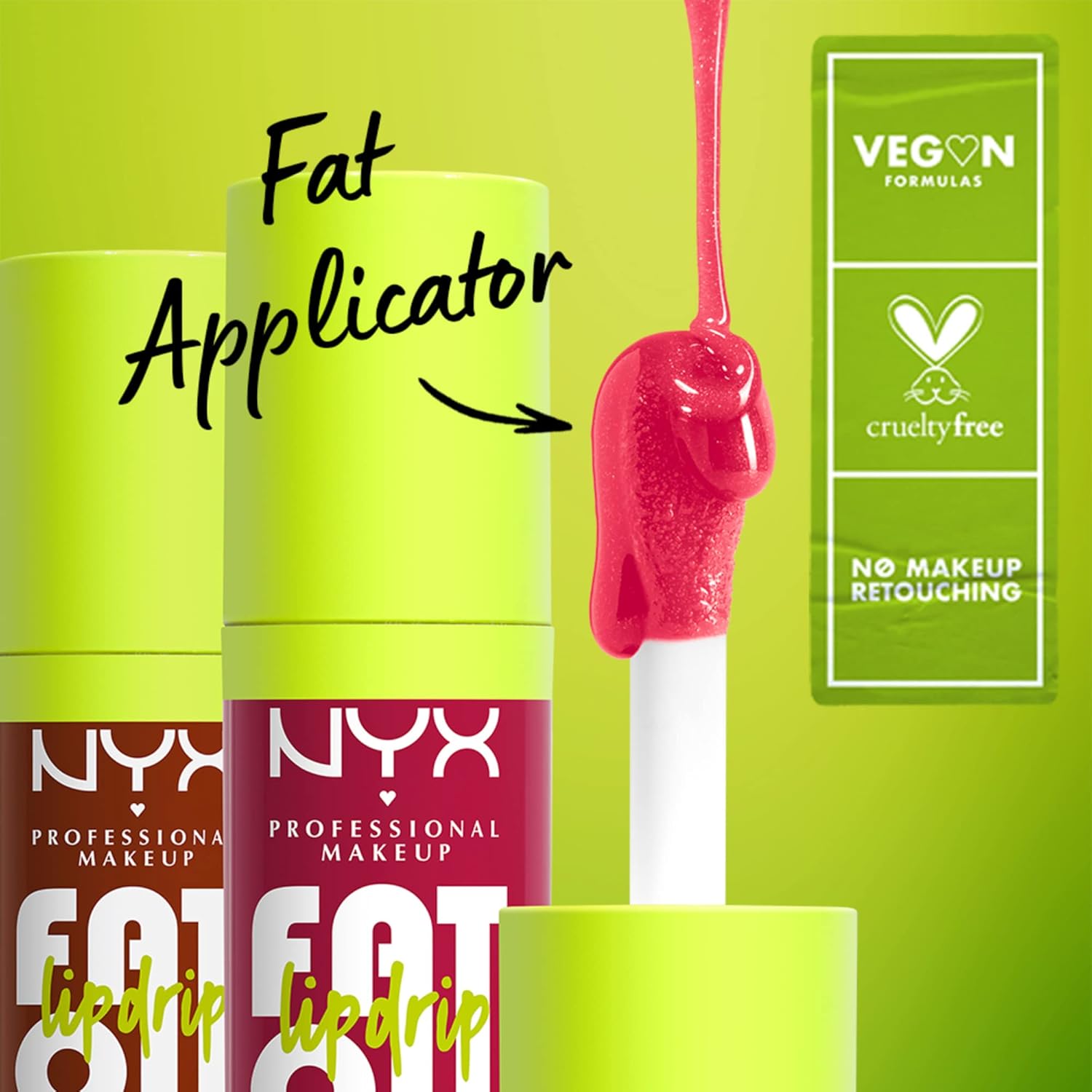 NYX Professional Makeup Fat Oil Lip Drip, Moisturizing, Shiny, Vegan Tinted Lip Gloss, Non-Sticky, 12H Hydration, Squalane, Raspberry & Cloudberry Oils - Missed Call - View 2 of 4