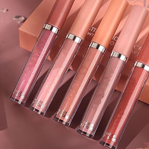  Matte Liquid Lipstick Set, Non-Stick Cup Not Fade Matte Lipstick, Highly Pigment Velvety Nude Liquid Lipstick, Long Lasting Waterproof Liquid Lipstick - View 5 of 6
