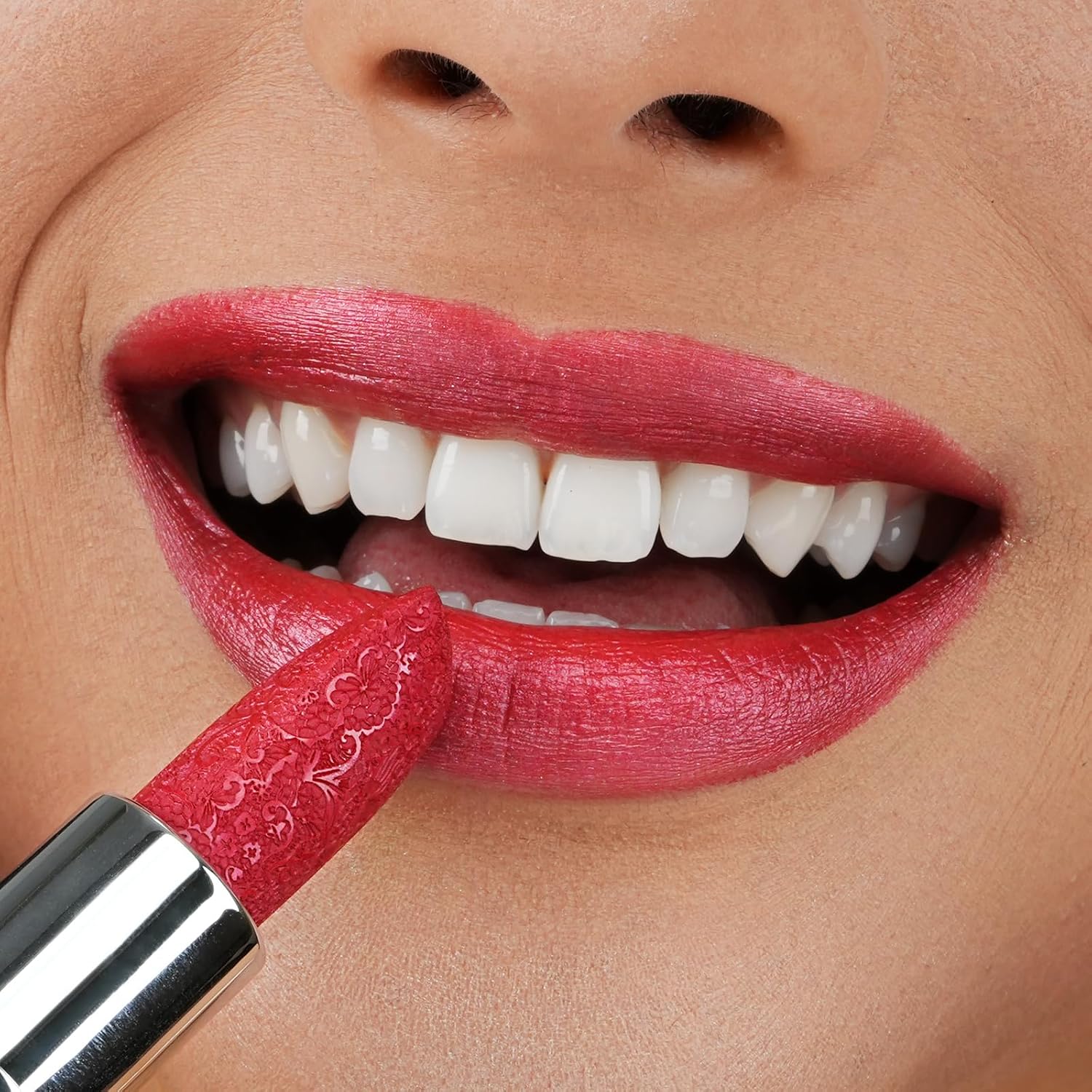 Anglicolor Glitter Metallic Red Lipstick,High Impact, Lightweight Hydrating Formula,Non-Sticky & Smooth,Full Coverage for OOTD & Special Occasions (12 CHERRY BOMB) - View 6 of 6