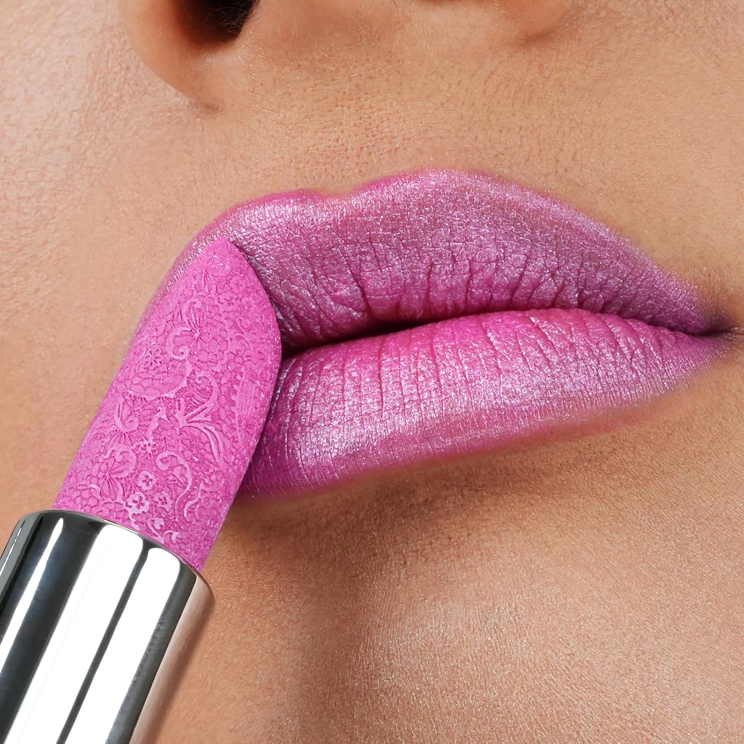 Anglicolor Glitter Metallic Pink Lipstick,High Impact, Lightweight Hydrating Formula,Non-Sticky & Smooth,Full Coverage for OOTD & Special Occasions (15 VELOCITY) - View 6 of 6