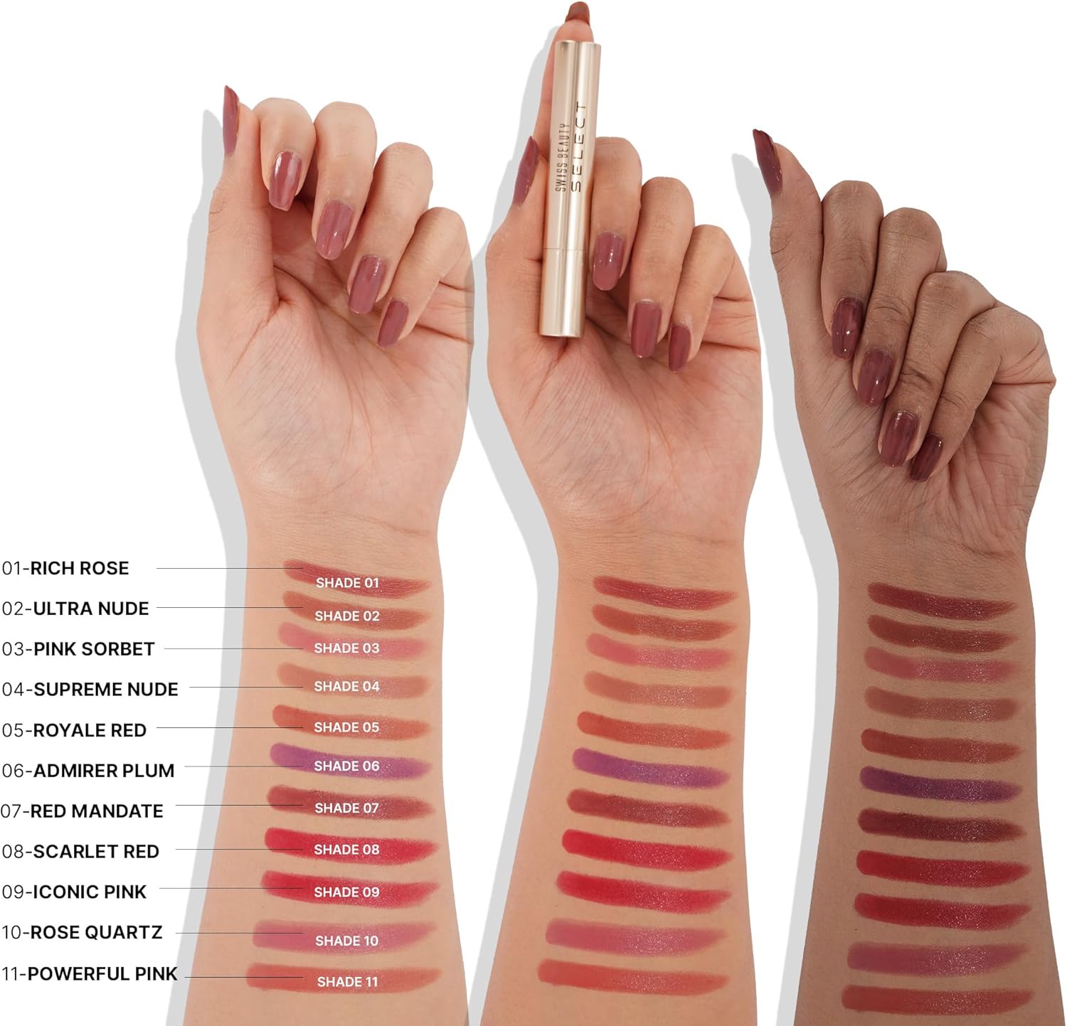 Swiss Beauty Select High On Shine Creamy Lipstick | With Mirror-shine finish | Enriched with Vitamin E | Shade- Admirer Plum, 1g | - View 5 of 8