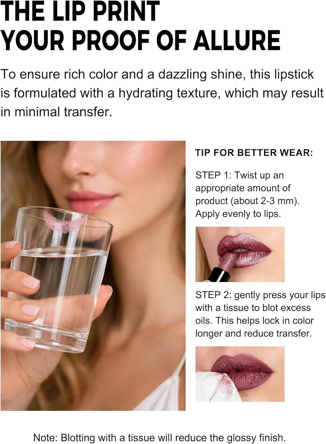 Anglicolor Metallic Lipstick For Subtle 3D Shimmer Effect,Glitter Lipstick,Light,Soft Cream Formula for Moisturized Lips,Non-Sticky (01 GOLD-FLECKED RUBY) - View 2 of 8
