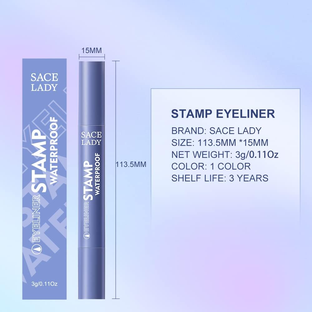 SACE LADY Eyeliner Stamp, Black Cat Eye Liner Make Up Waterproof Long Lasting Smudge-Proof High Pigmented Natural Eyes Makeup - View 2 of 8