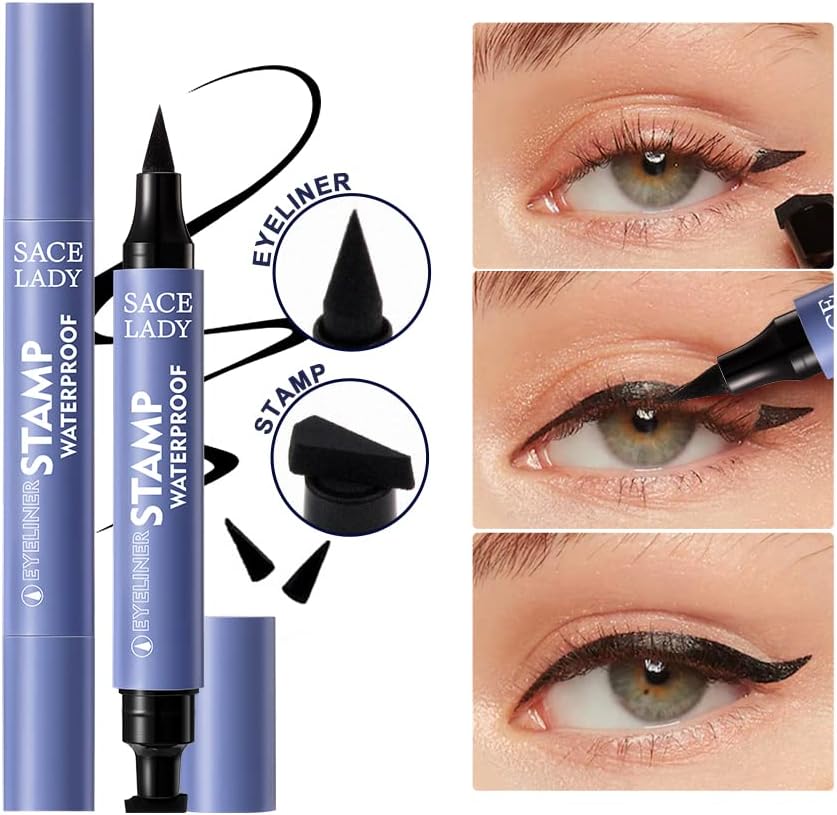 SACE LADY Eyeliner Stamp, Black Cat Eye Liner Make Up Waterproof Long Lasting Smudge-Proof High Pigmented Natural Eyes Makeup - View 8 of 8