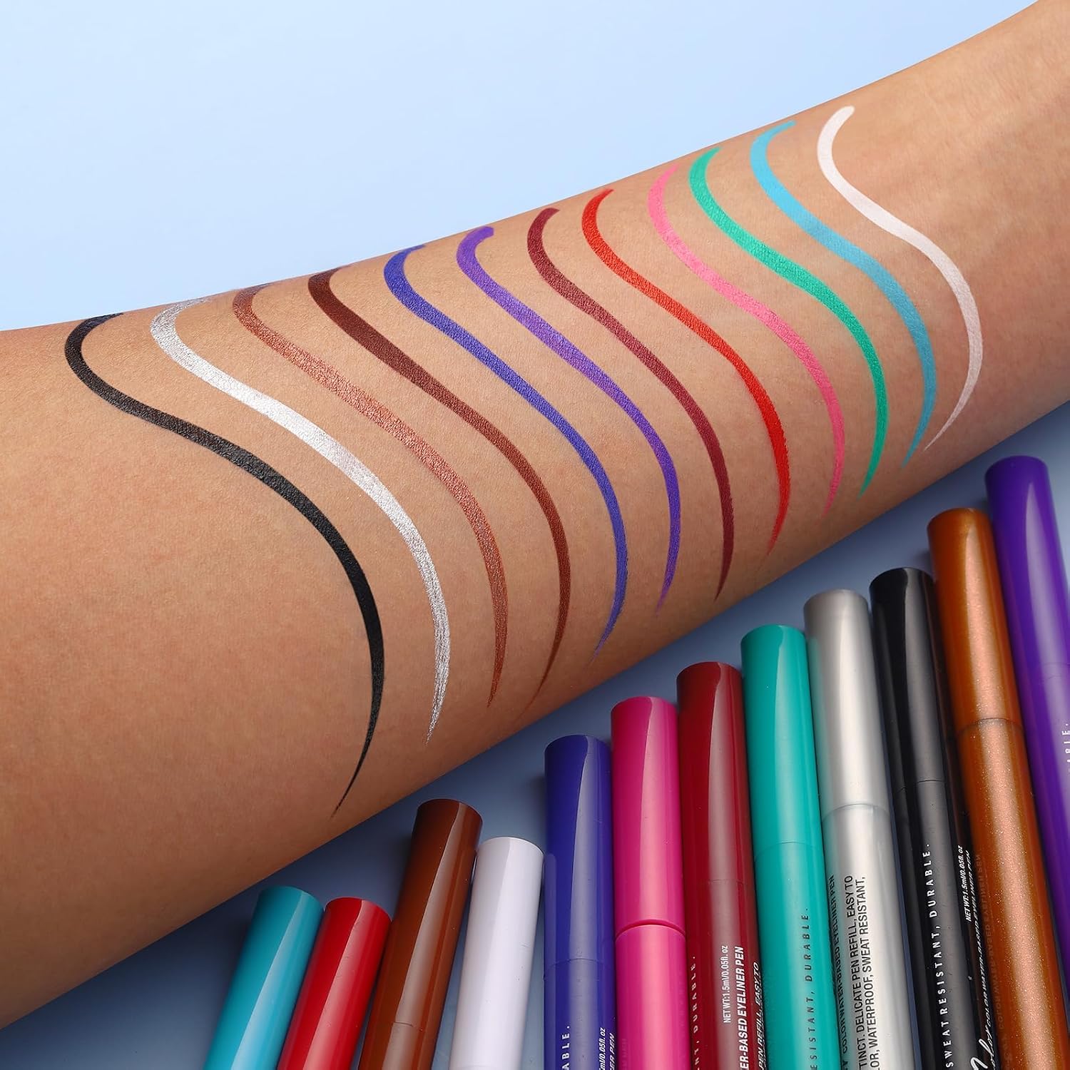 12 Colors Matte Liquid Eyeliner Set, Neon Colorful Pigmented With Long-lasting, Smudgeproof & Waterproof Eye Liner Makeup for Bold & Stunning Looks - Gift for Girls - View 7 of 8