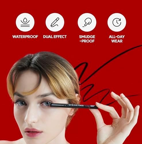 NOON'S UP Flat Eyeliner (Chic-Black) - K-Beauty Precision Liquid Liner | Ultra-Slim Dual-Flat Brush | 24H Waterproof, Smudge-Proof & Sweat-Resistant | Quick Dry (0.5g) - View 3 of 6