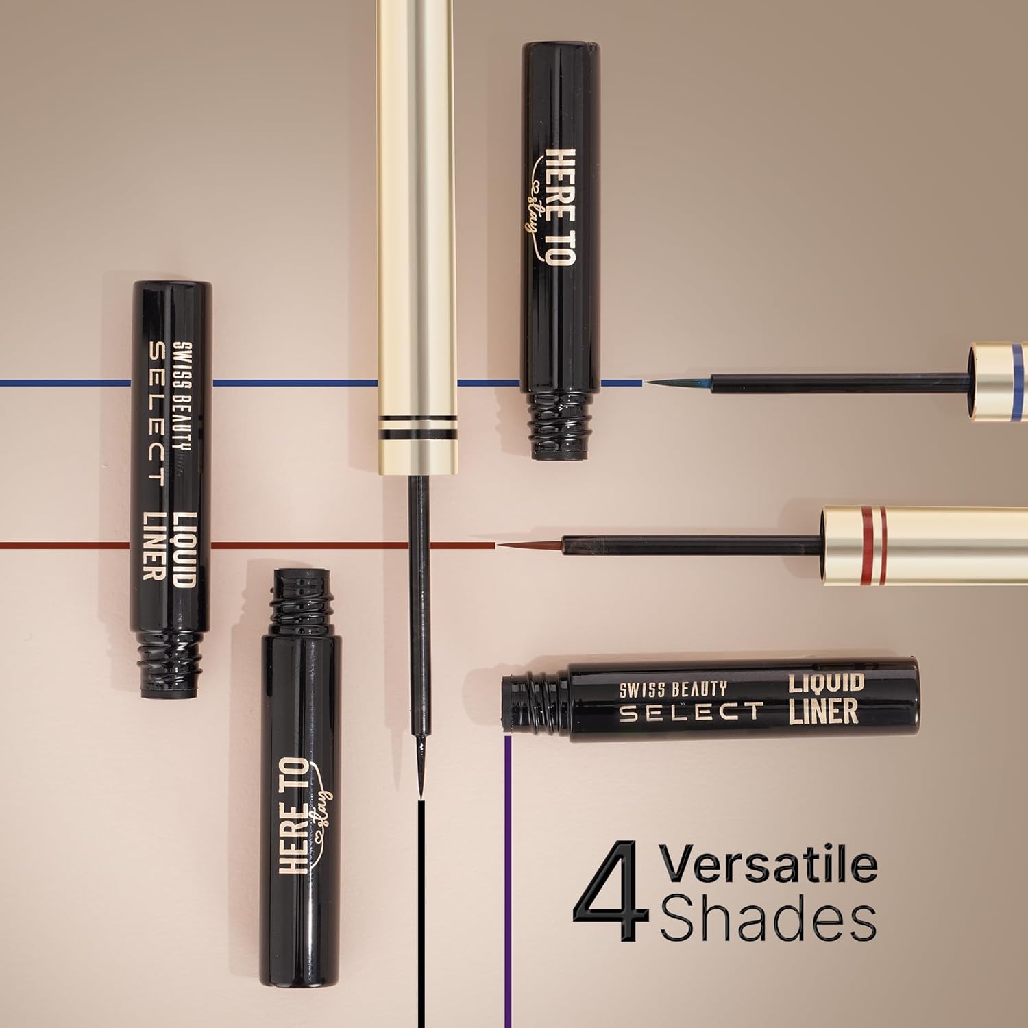 SWISS BEAUTY Select Here To Stay Semi-Matte Liquid Waterproof Eyeliner | With Precise & Pointed Tip | Smudge-Proof, Transfer- Proof | Shade- Wanderlust Blue| 3ml | - View 3 of 7