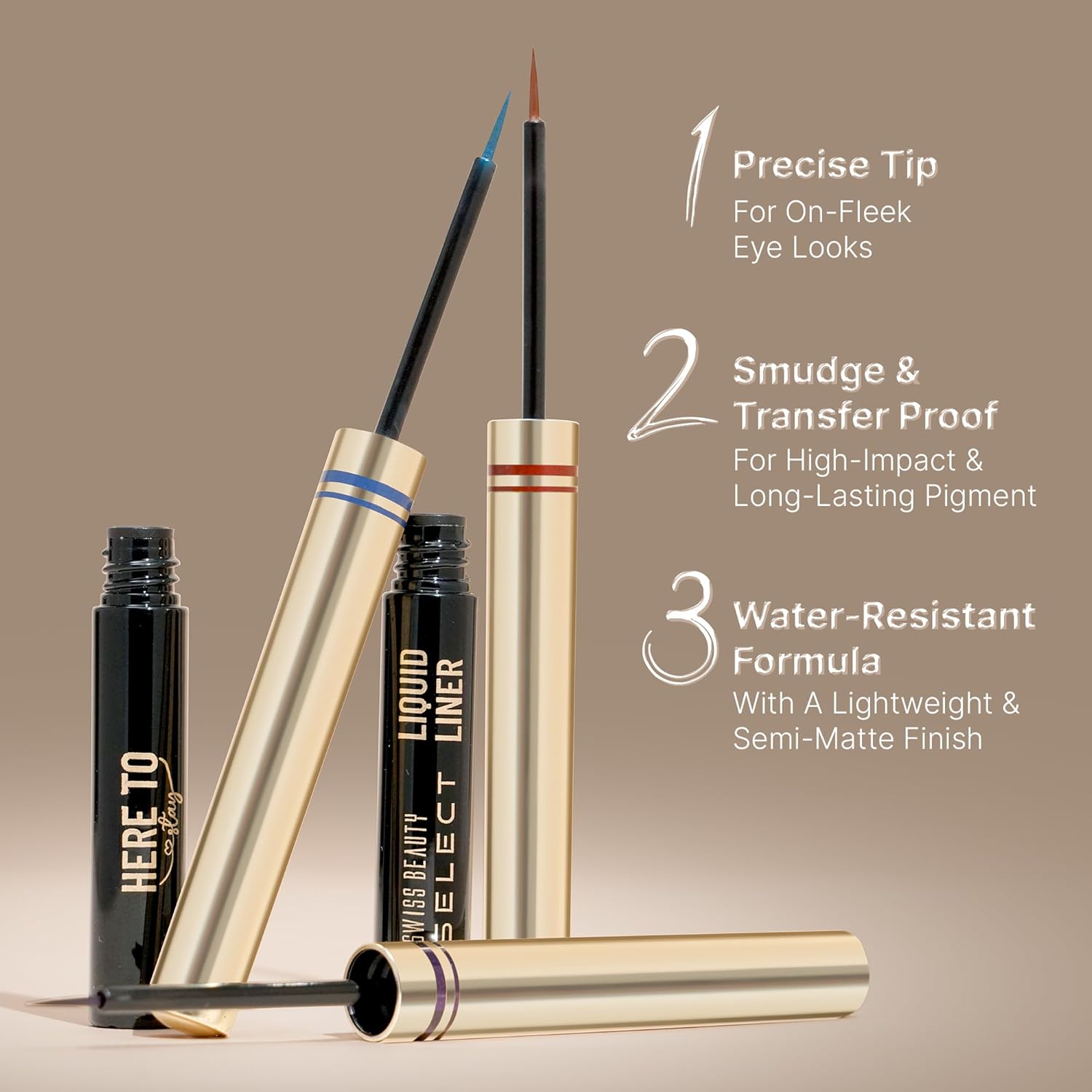 SWISS BEAUTY Select Here To Stay Semi-Matte Liquid Waterproof Eyeliner | With Precise & Pointed Tip | Smudge-Proof, Transfer- Proof | Shade- Wanderlust Blue| 3ml | - View 6 of 7