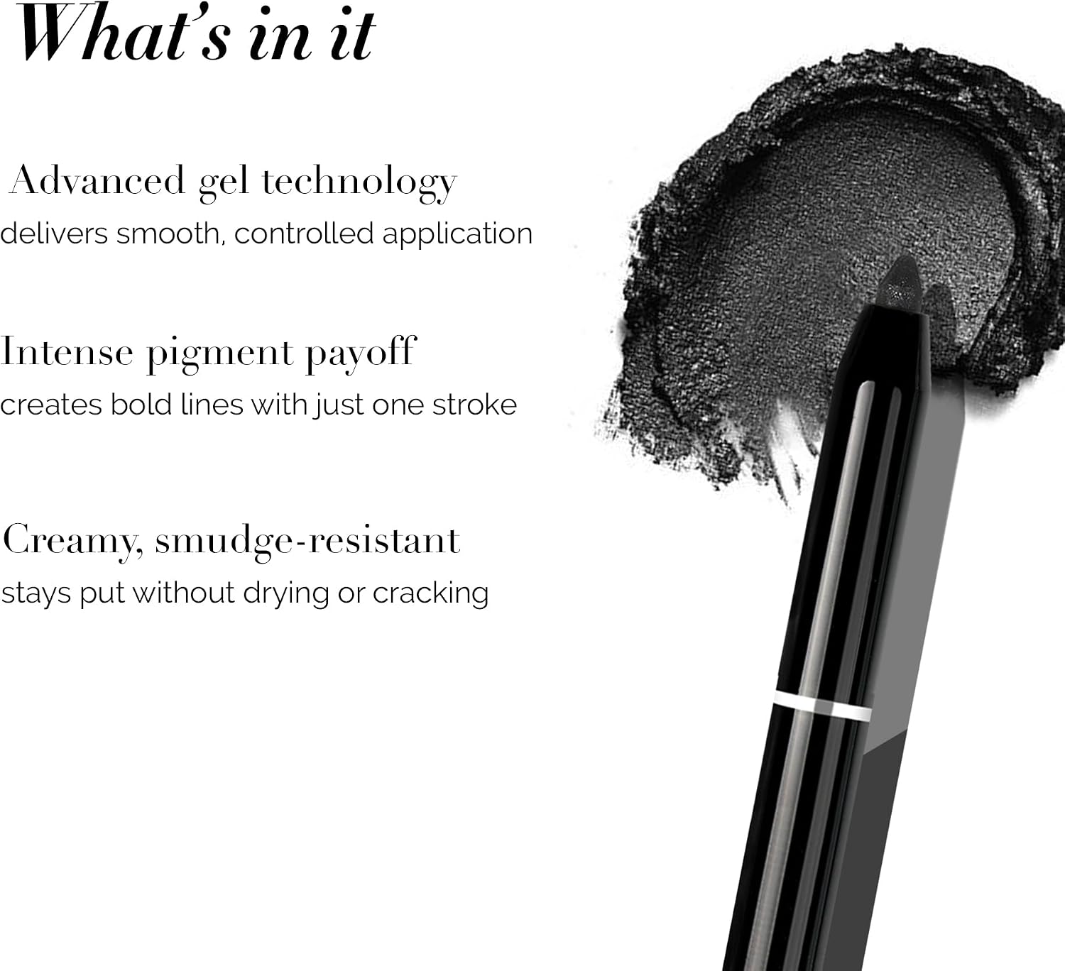DLUX PROFESSIONAL Gel Eyeliner (Black) - 4g Stick Eye liner, Waterproof Pencil Gel Liner, Smooth Cream Eye shadow, Smudge-Free, Long-Lasting, Intense Colours, Easy To Use Korean Cosmetic - View 7 of 7