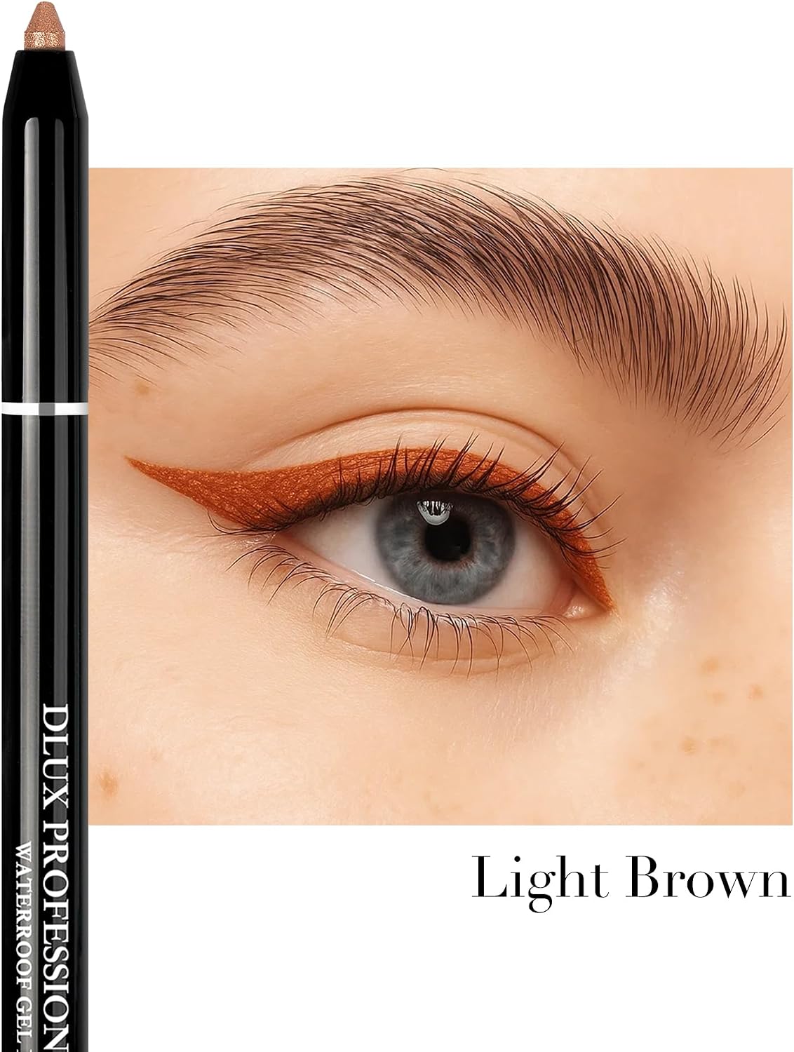 (Light Brown) - DLUX PROFESSIONAL EYELASH GEL LINER/Eyeliner/The best NO.1 brand in the world/Gel Type/Pencil Eyeliner/Easy to Control/Drew line/Made in Korea (Light Brown) - View 7 of 7