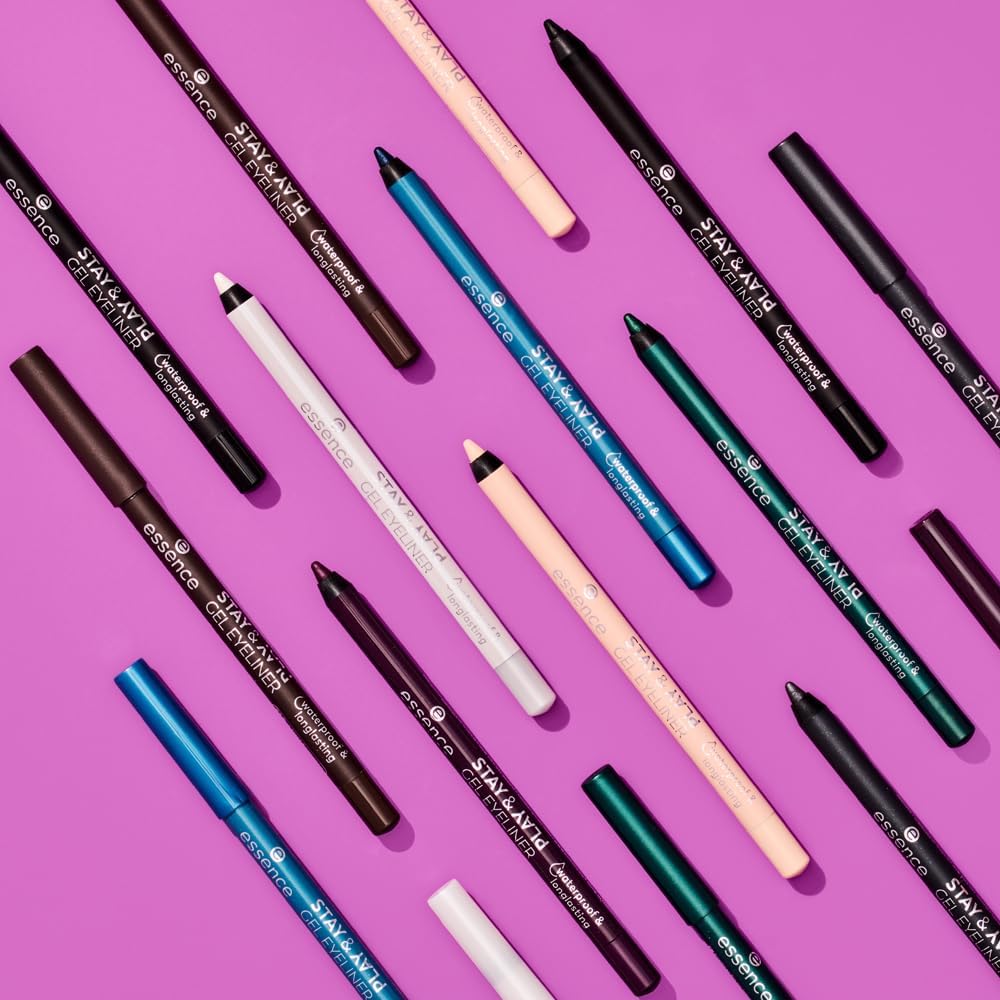 Essence Stay & Play Gel Eyeliner, No. 04, White, Long-Lasting, Highly Pigmented, Vegan, Waterproof, No Microplastic Particles, Nanoparticles Free, Pack of 1 (1.3 g) - View 2 of 8