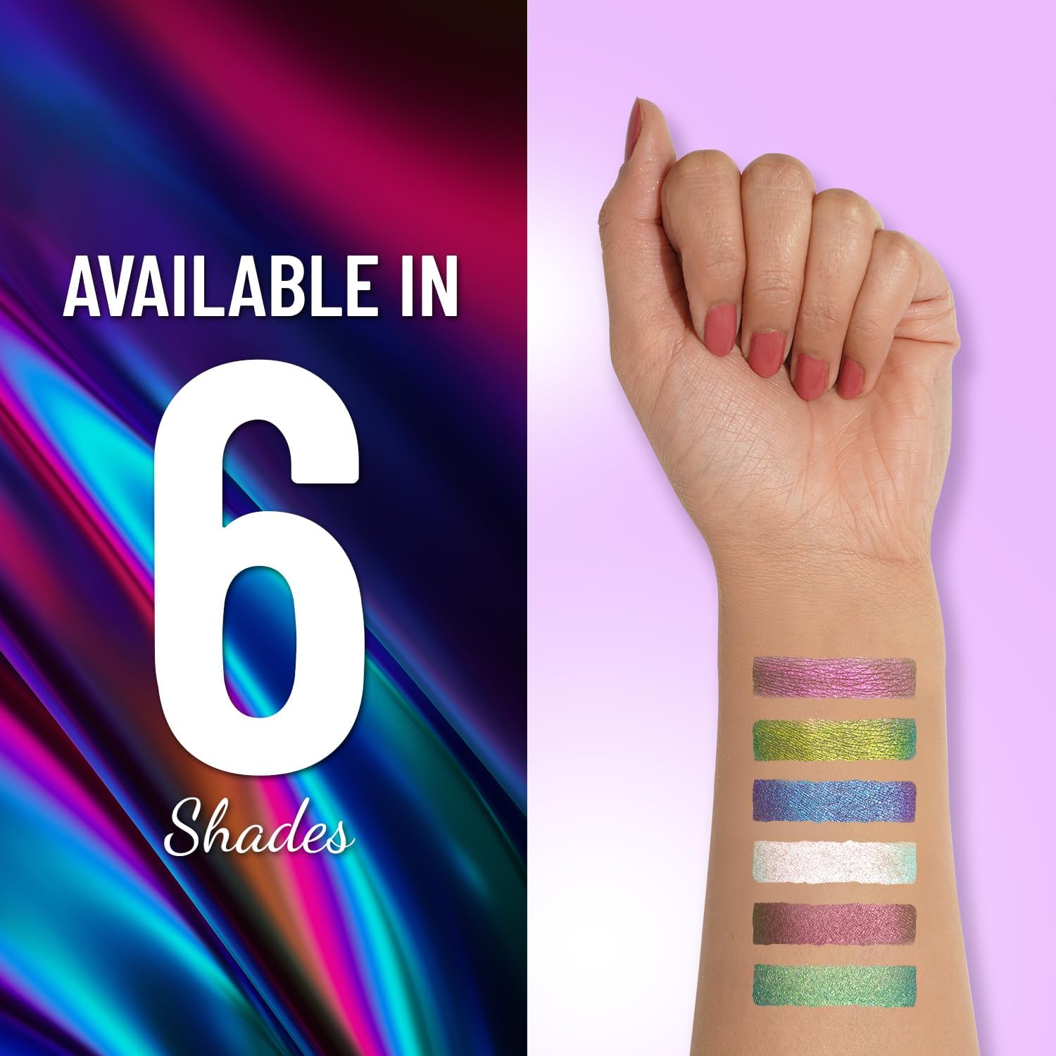 SWISS BEAUTY Holographic Shimmery Pencil Eyeliner – Waterproof, Smudge-Proof & Long-Lasting Creamy Formula with Multichrome Effect, Easy Glide, Shade: Meteor, 0.2 g - View 4 of 8
