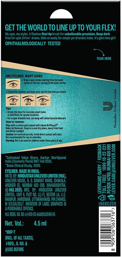 LAKMÉ Eyeconic Liquid Eyeliner, 4.5 ml, Black - View 3 of 10